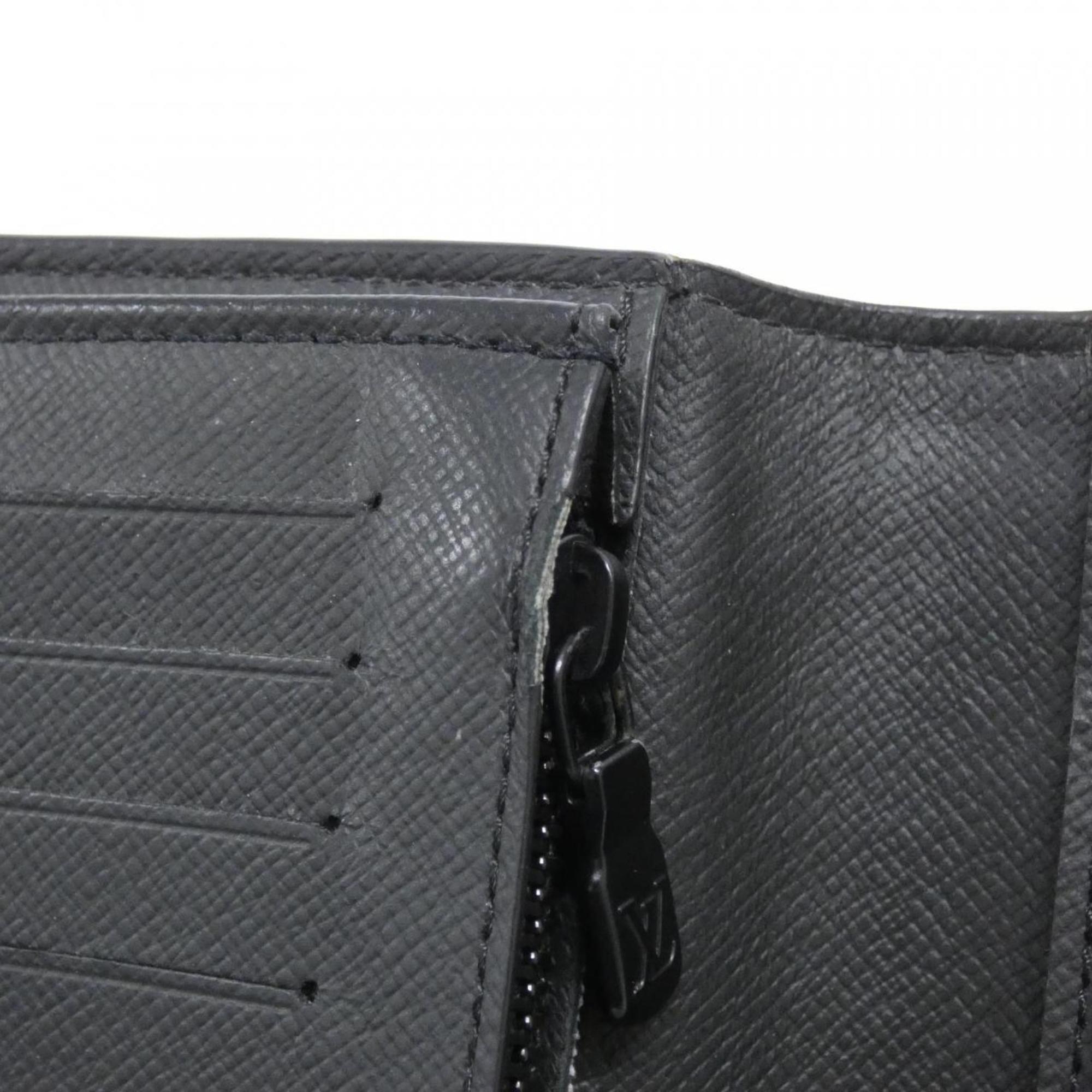 Louis Vuitton Blue Navy Black Coated Canvas Long Wallet