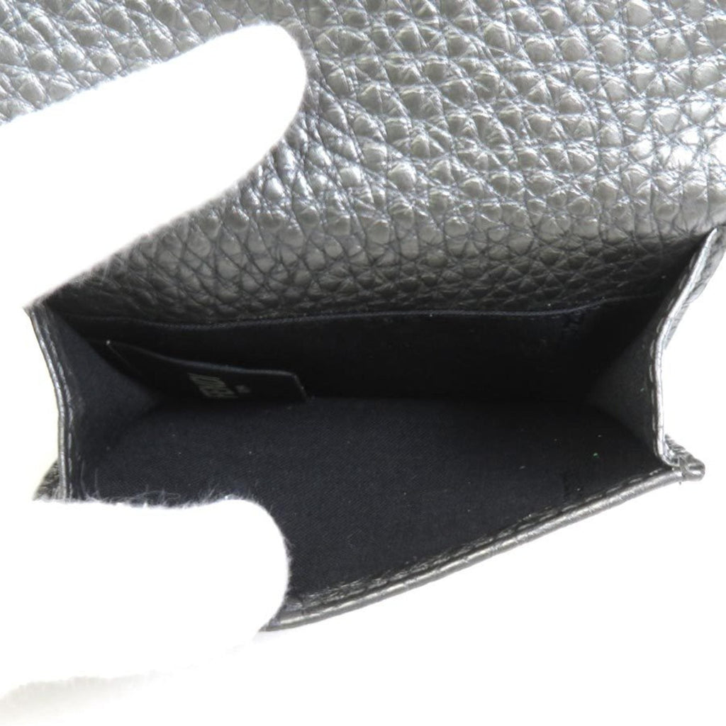 Fendi Metallic Gray Leather Wallet (Tri-Fold)