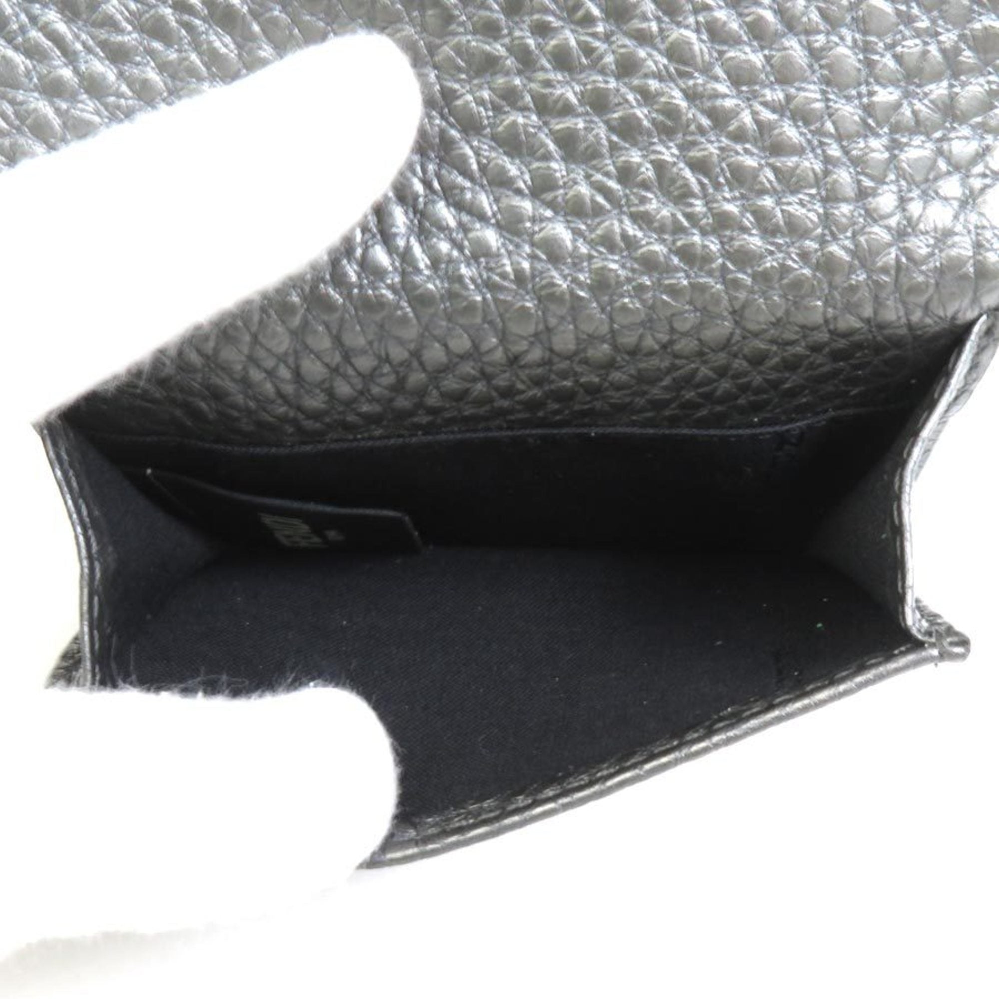 Fendi Metallic Gray Leather Wallet (Tri-Fold)