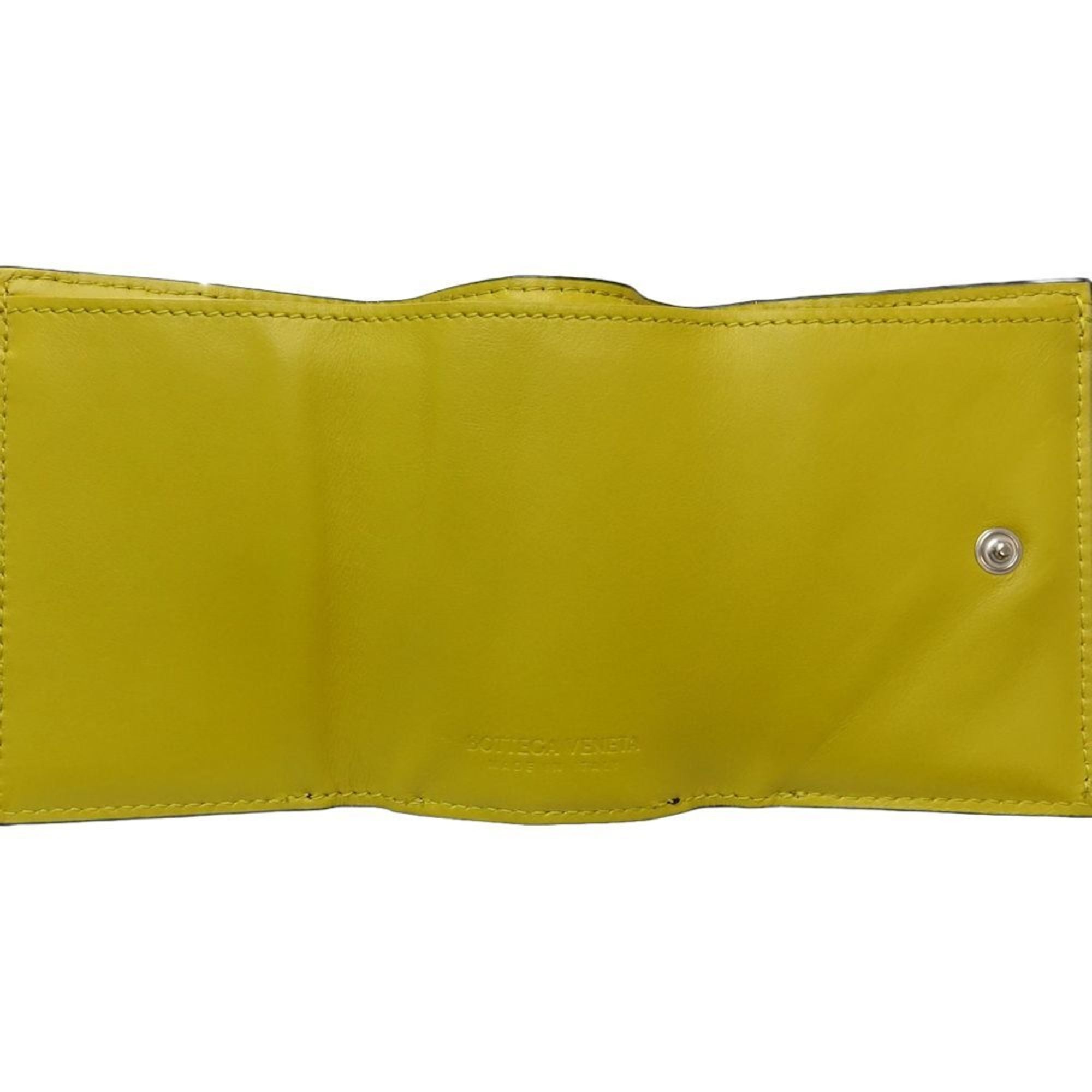 Bottega Veneta Intrecciato Navy Yellow Intrecciato Wallet (Tri-Fold)