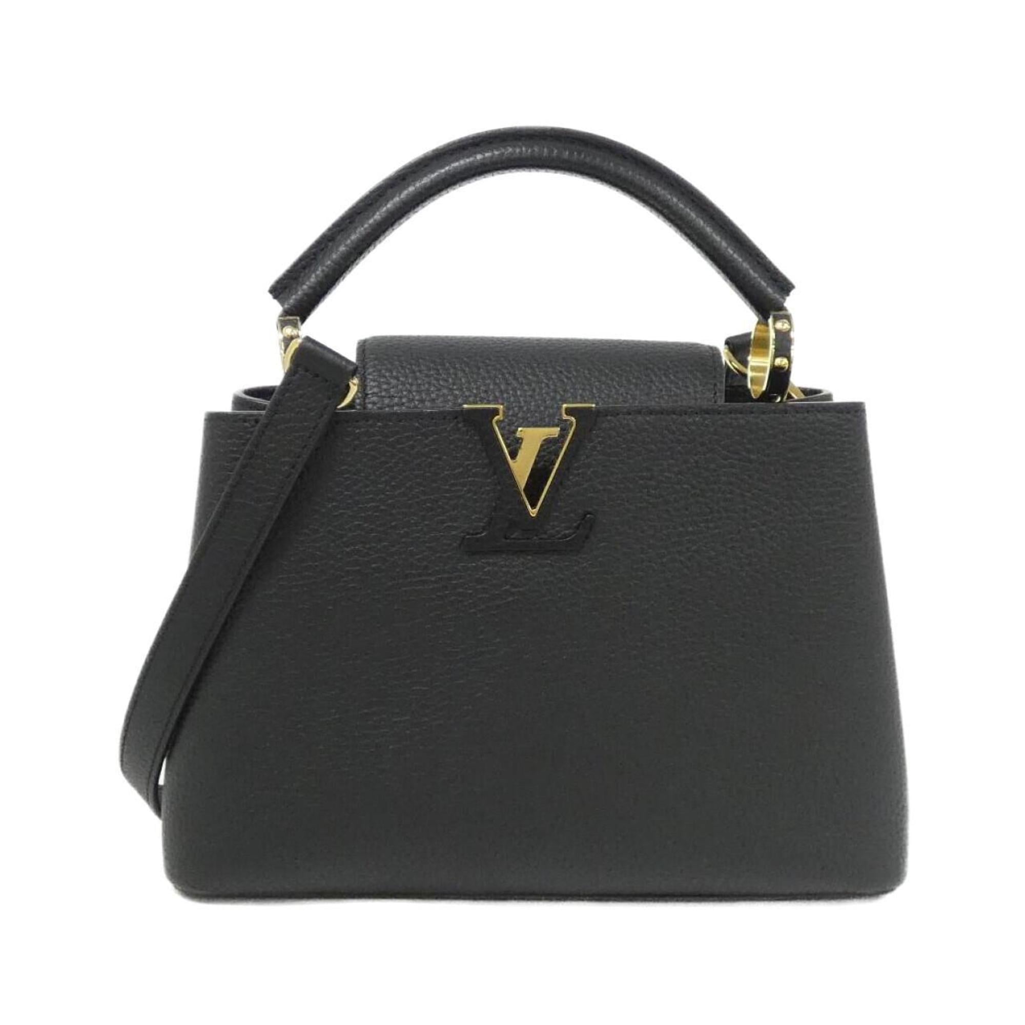 Louis Vuitton Black Leather Handbag Shoulder Bag