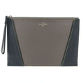 Louis Vuitton Gray Leather Clutch Bag