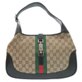 Gucci Beige Gg Canvas Leather Handbag Shoulder Bag (Pre-Owned)