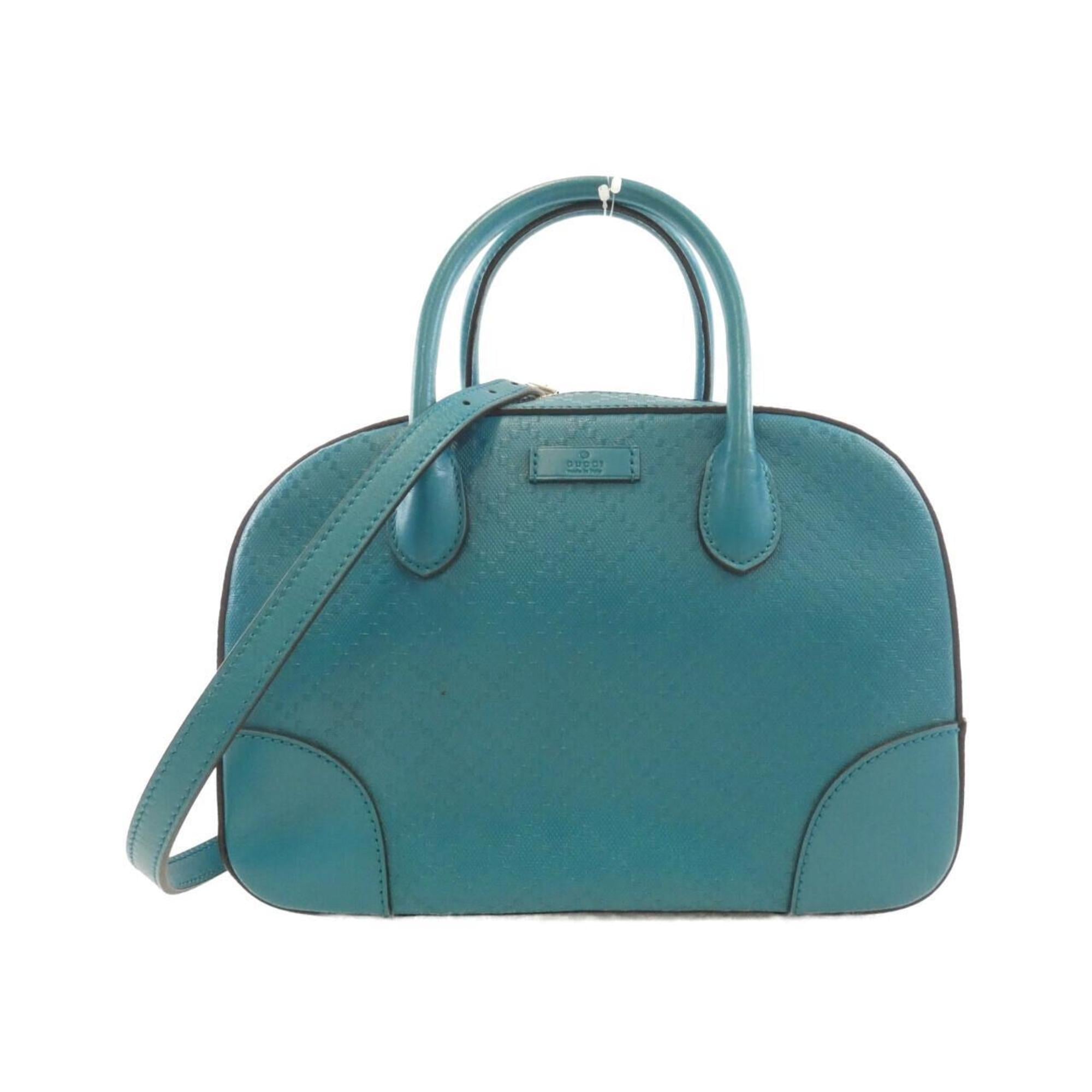 Gucci Diamante Blue Leather Handbag (Pre-Owned)