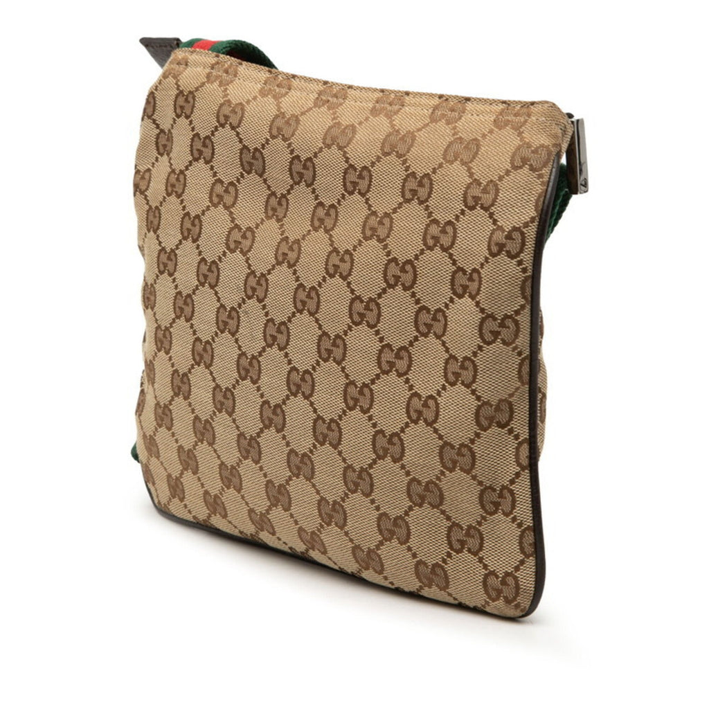Gucci Beige Multi-Color Canvas Leather Shoulder Bag (Pre-Owned)