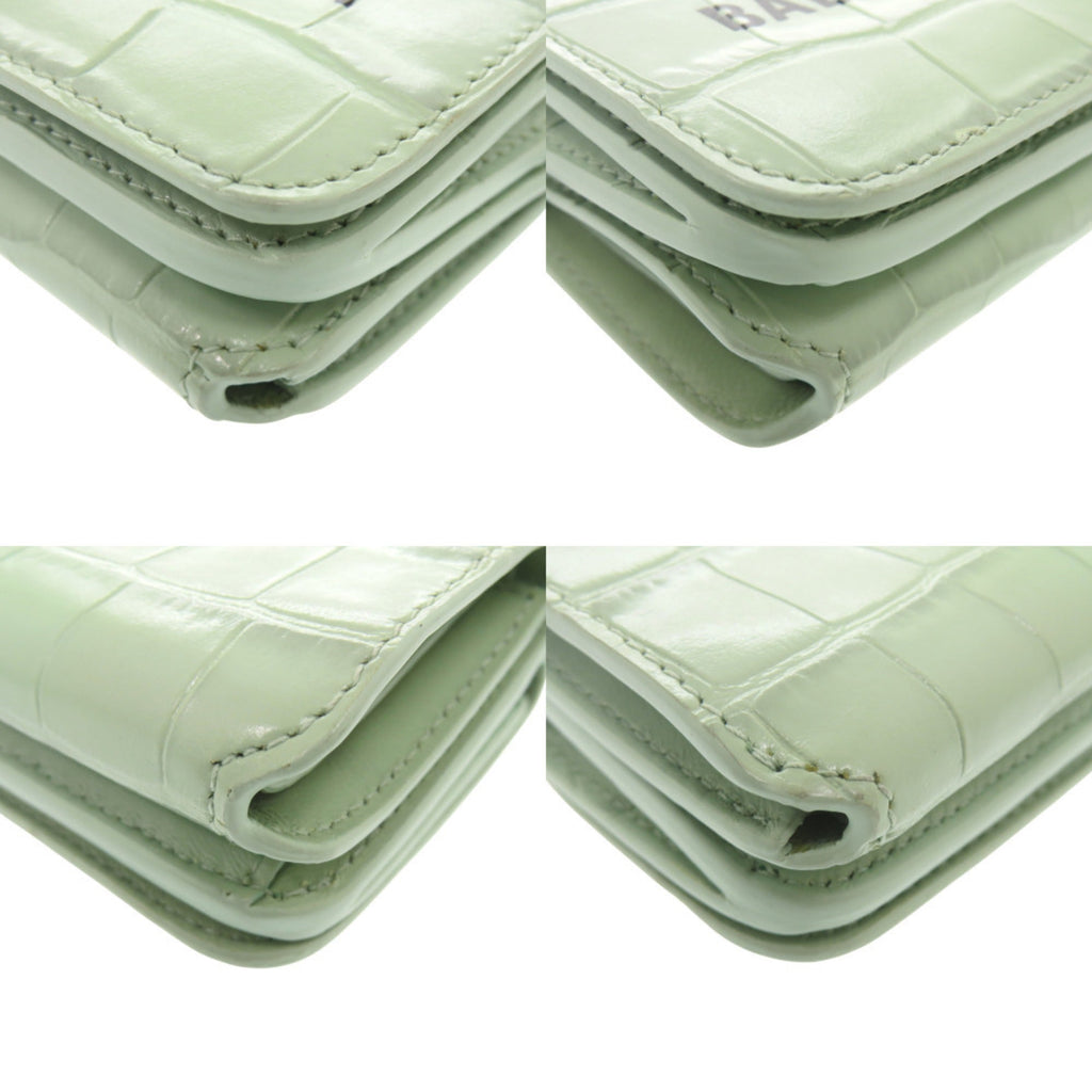 Balenciaga Green Leather Chain/Shoulder Wallet