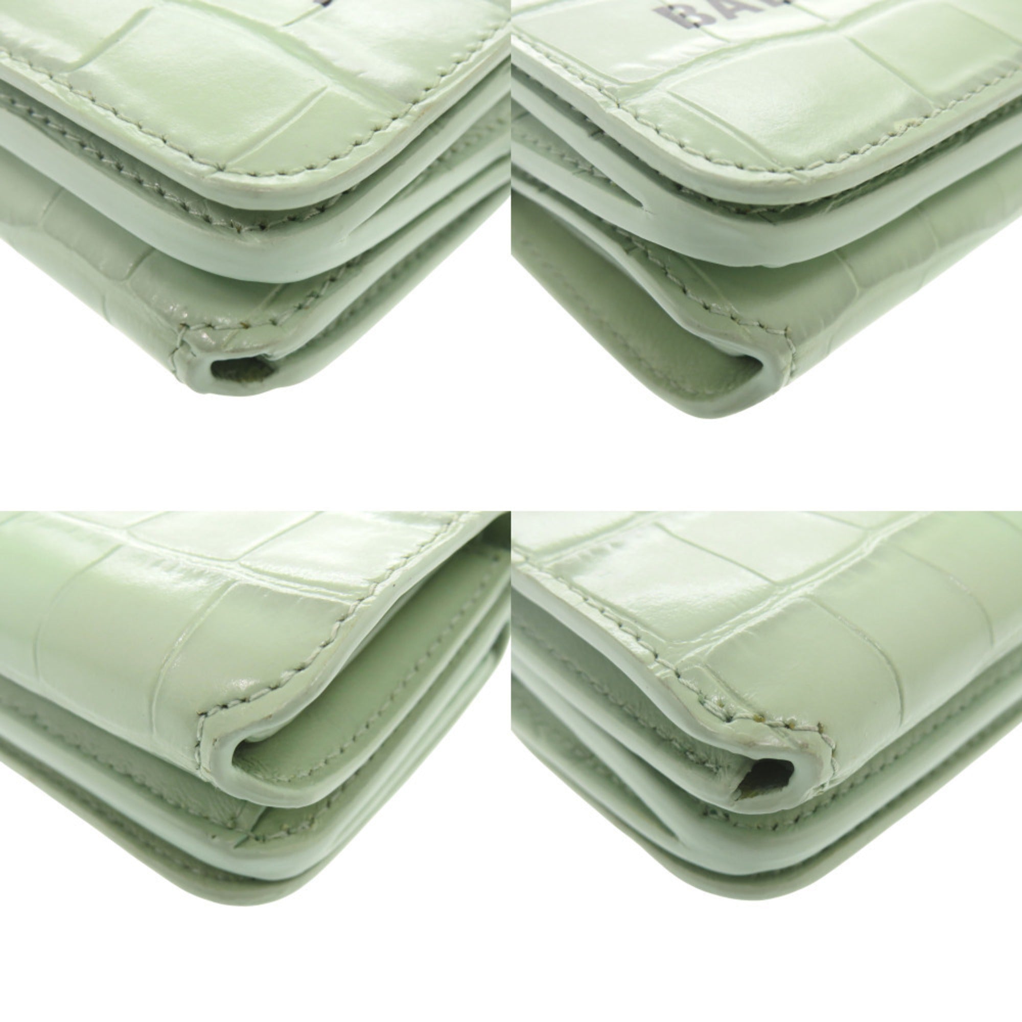 Balenciaga Green Leather Chain/Shoulder Wallet