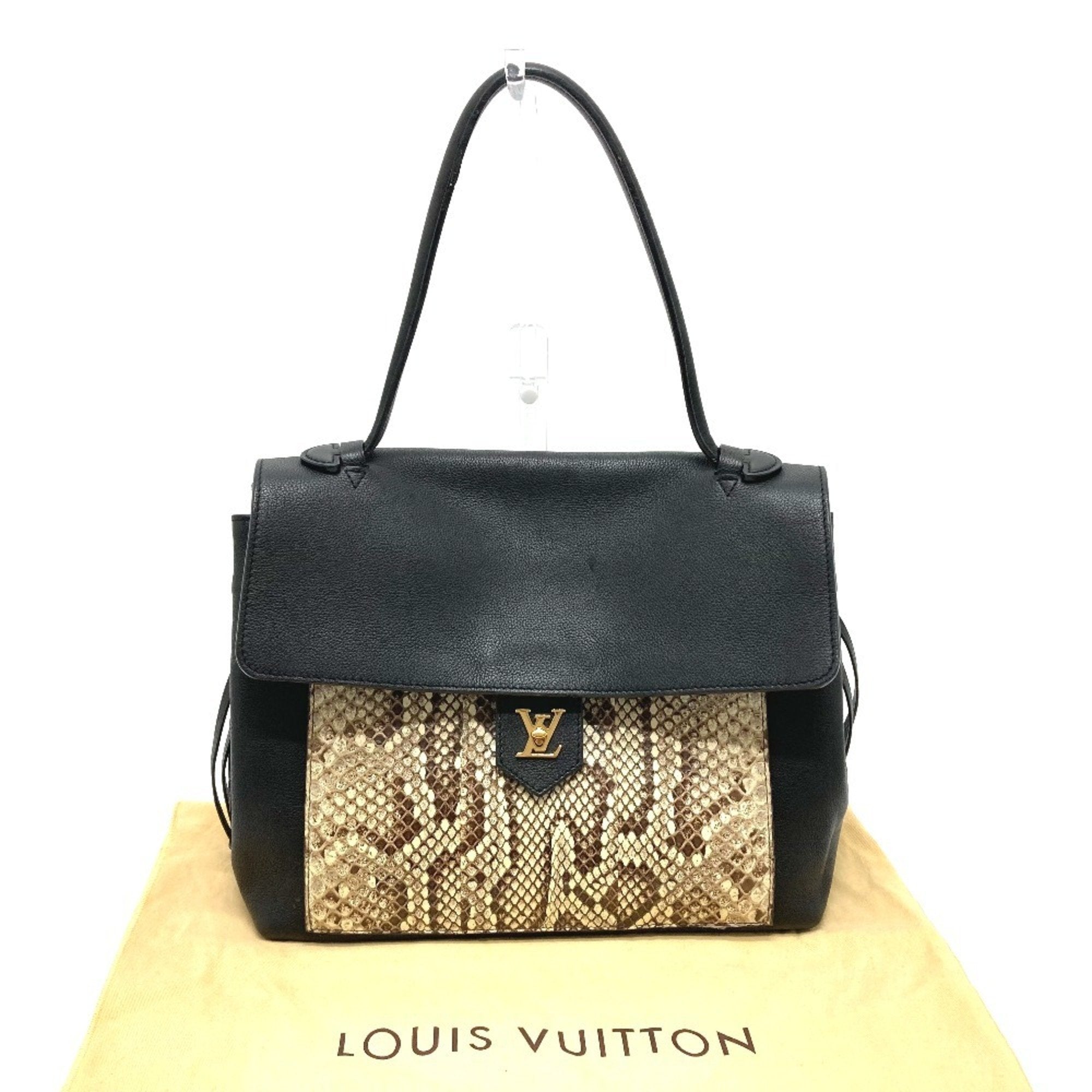 Louis Vuitton Black Leather Handbag Shoulder Bag