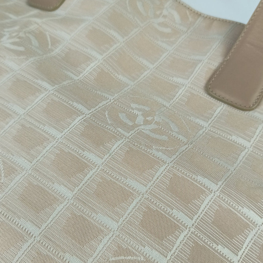 Chanel Beige Canvas Handbag Shoulder Bag Tote Bag