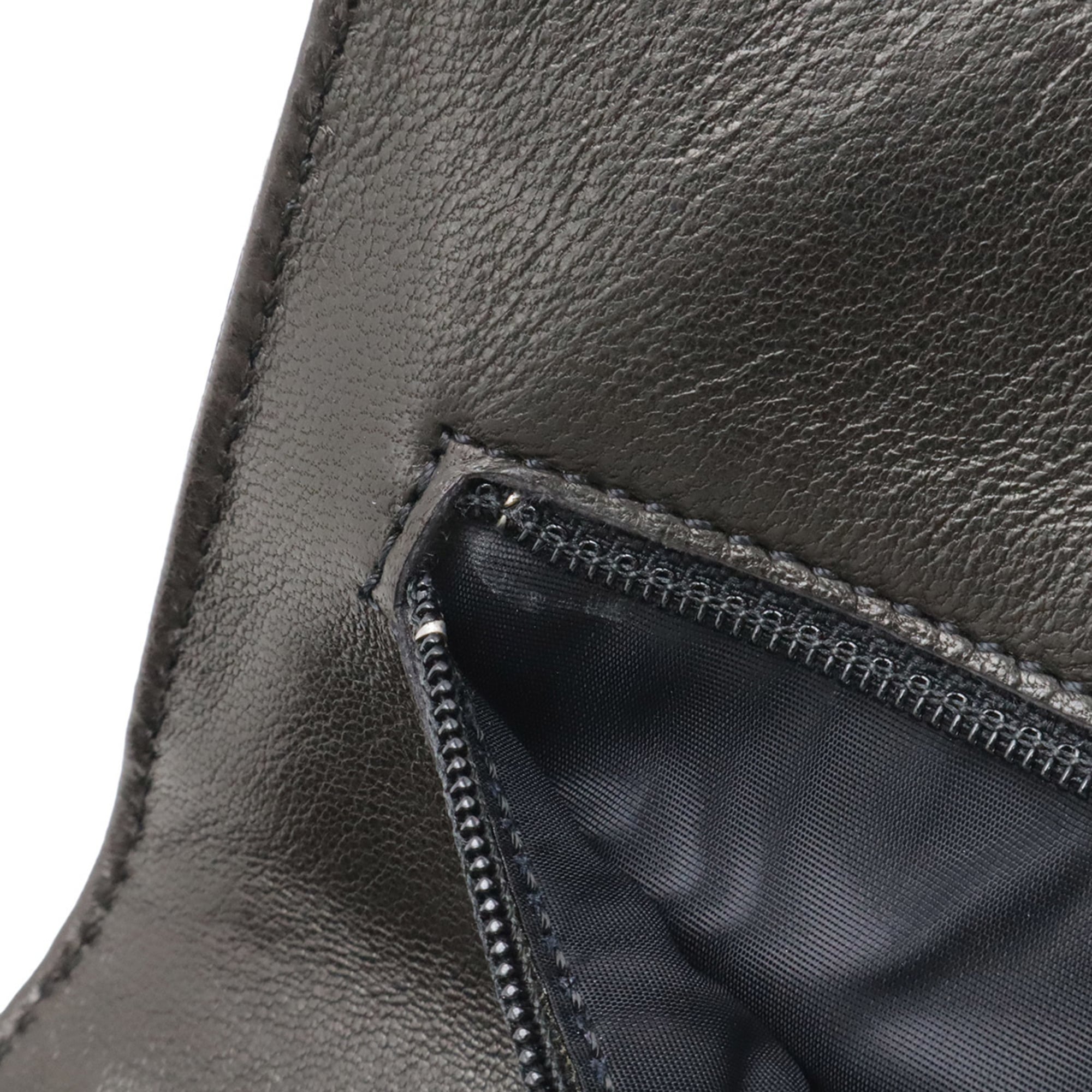 Chanel Black Grained Calfskin Shoulder Bag