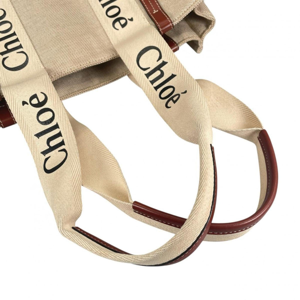 Chloé Beige Linen Leather Handbag (Pre-Owned)