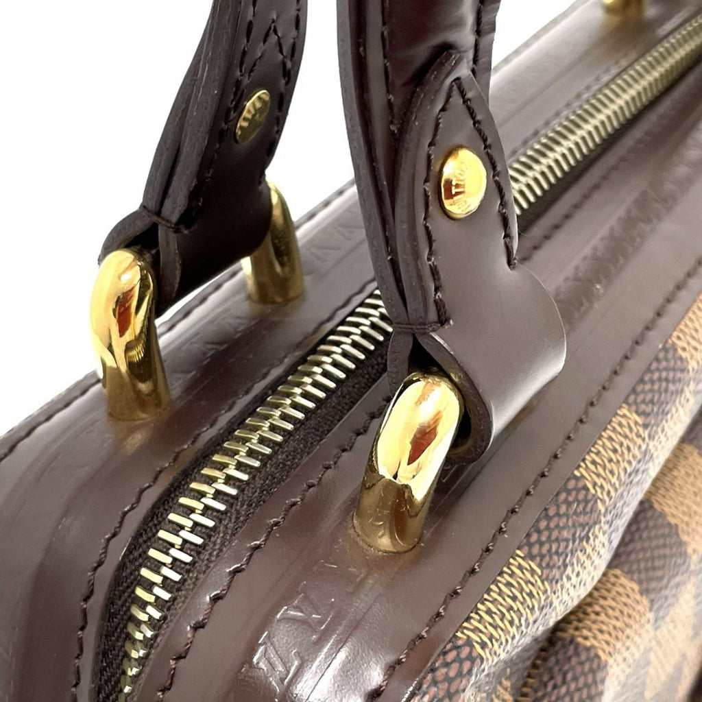 Louis Vuitton Damier Brown Ebene Damier Canvas Leather Handbag