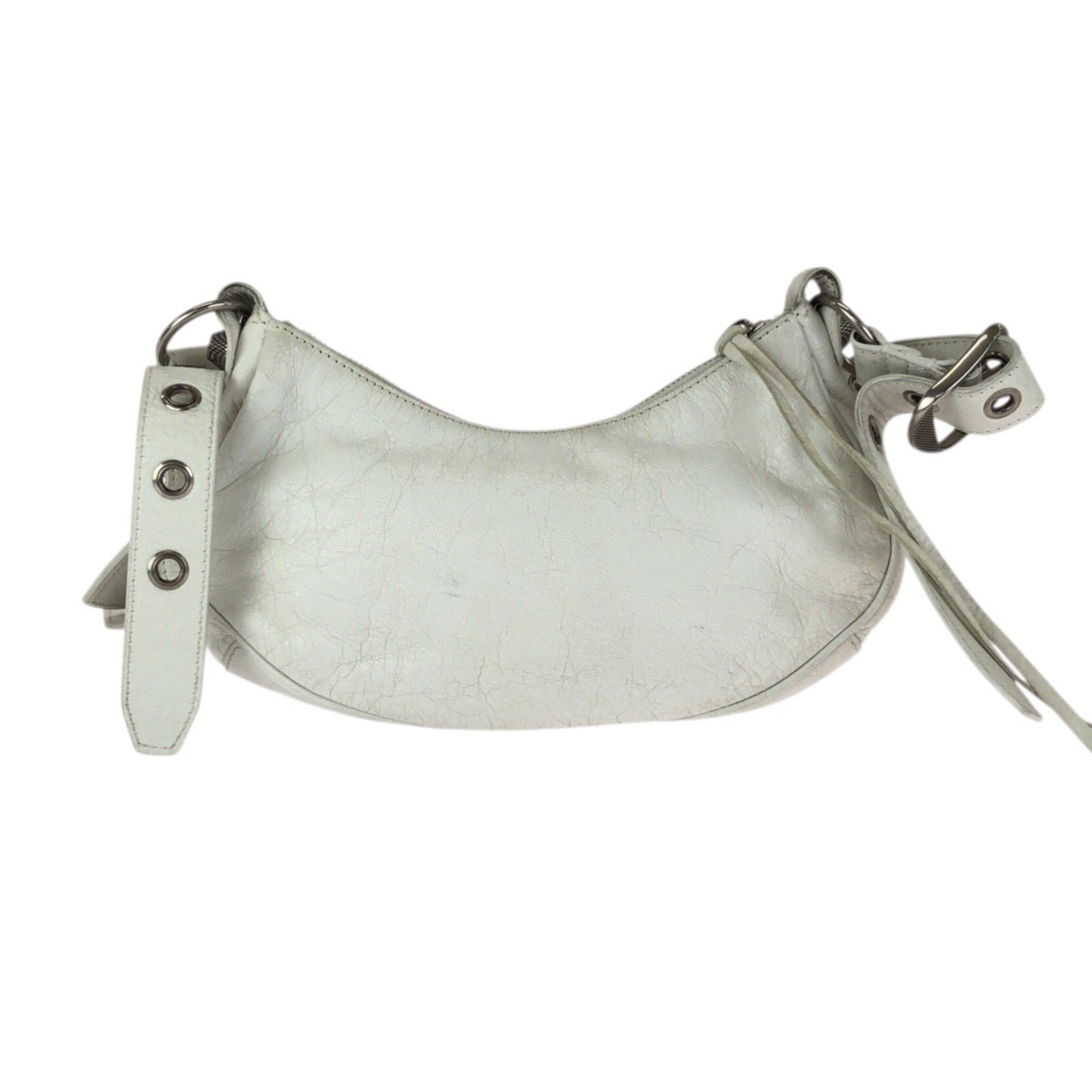 Balenciaga White Leather Pochette Shoulder