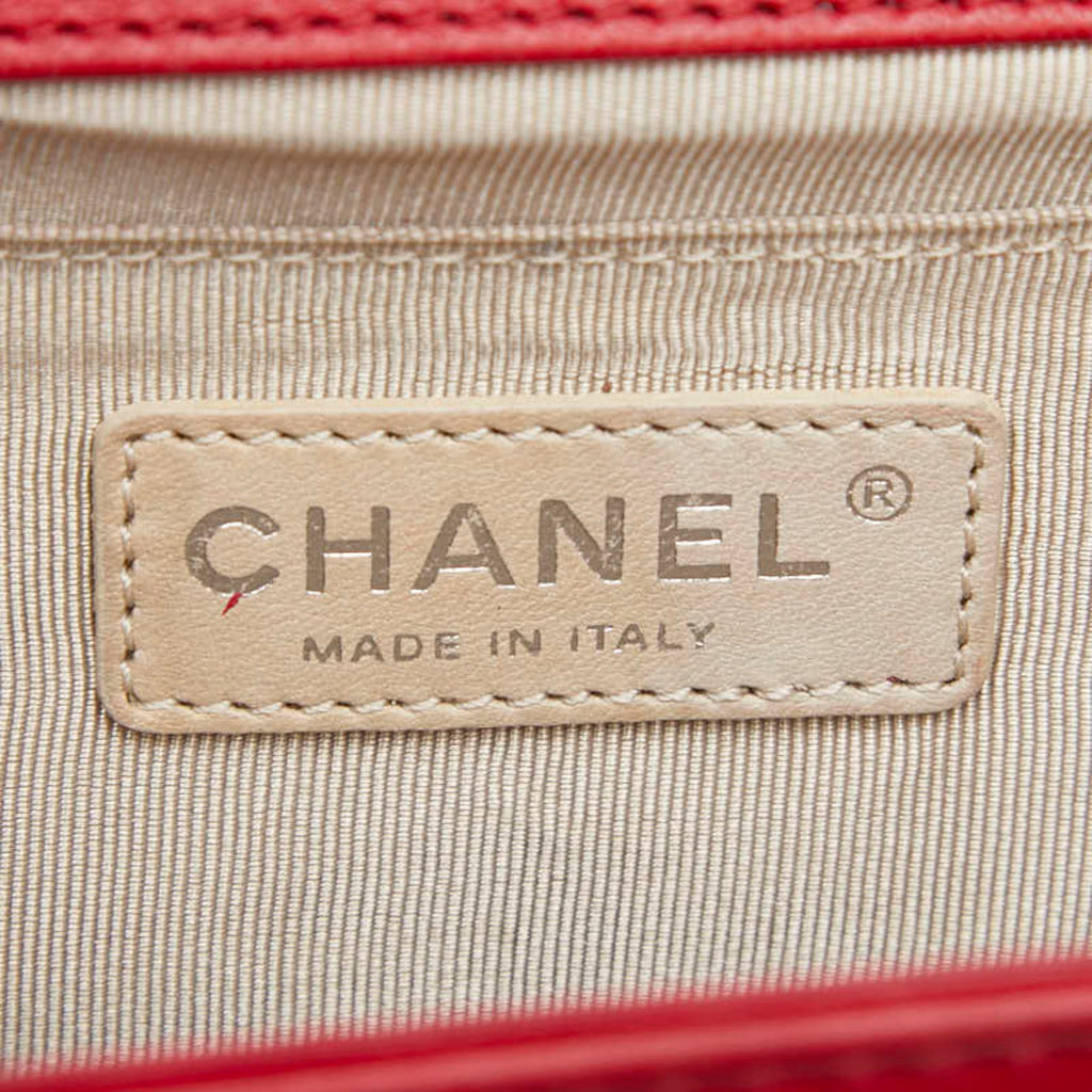 Chanel Matelasse Red Color Leather Shoulder Bag