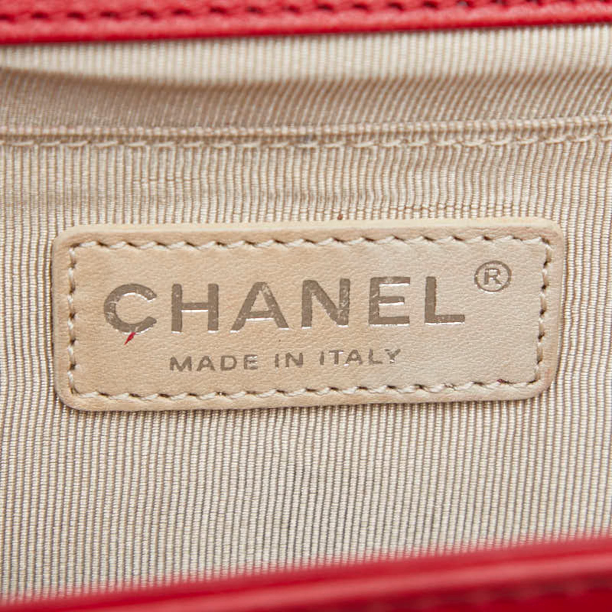 Chanel Matelasse Red Color Leather Shoulder Bag