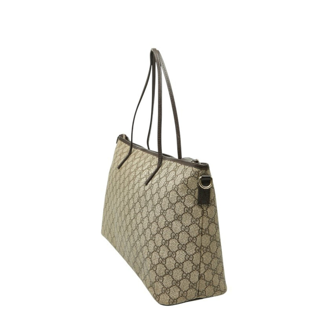 Gucci Beige Brown Pvc Leather Handbag Tote Bag (Pre-Owned)