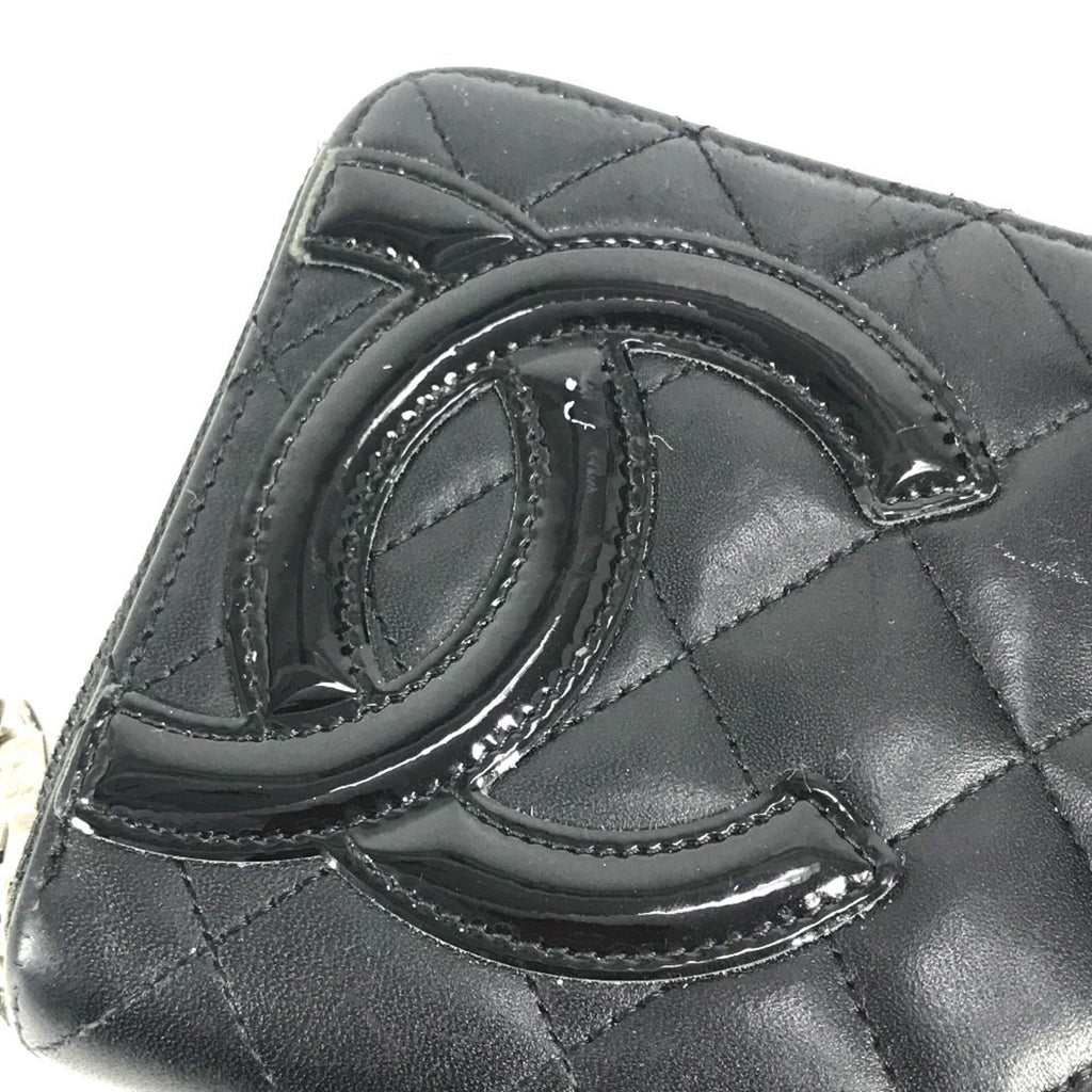 Chanel Cambon Black Leather Long Wallet (Bi-Fold)