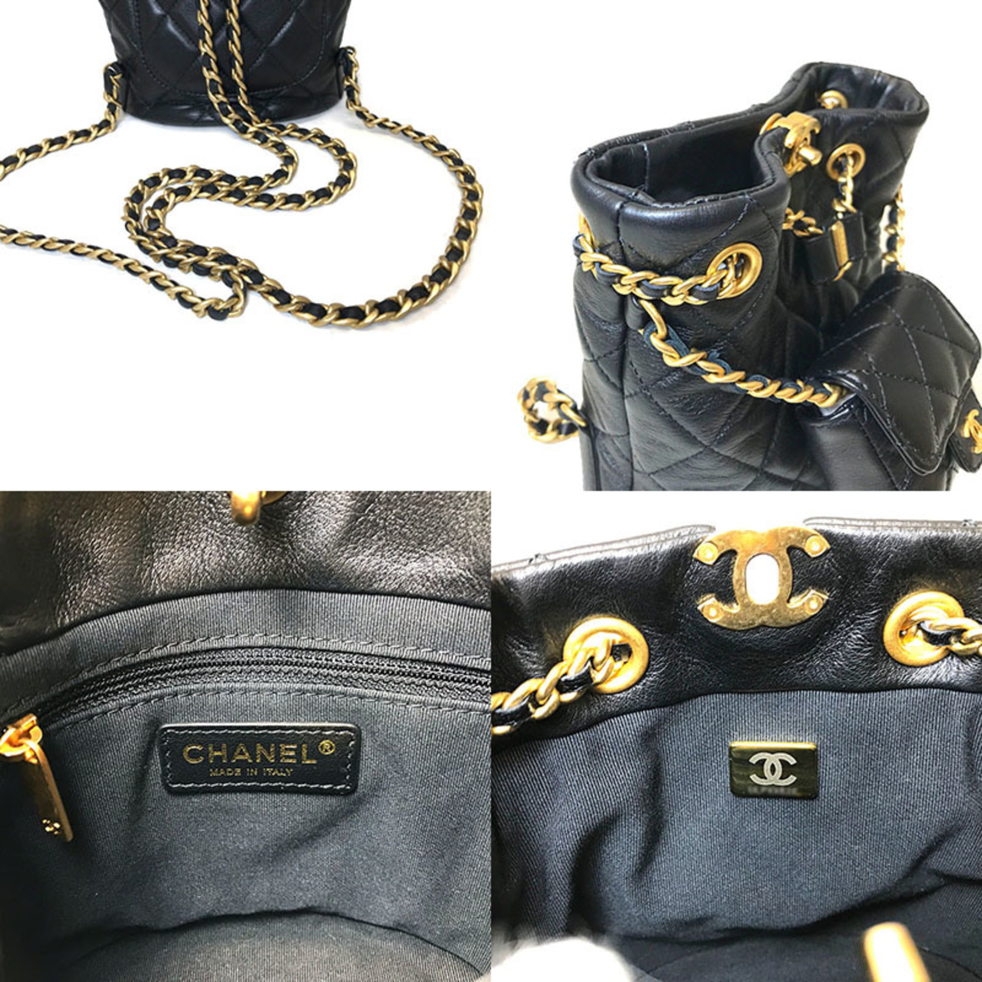 Chanel Black Leather Backpack