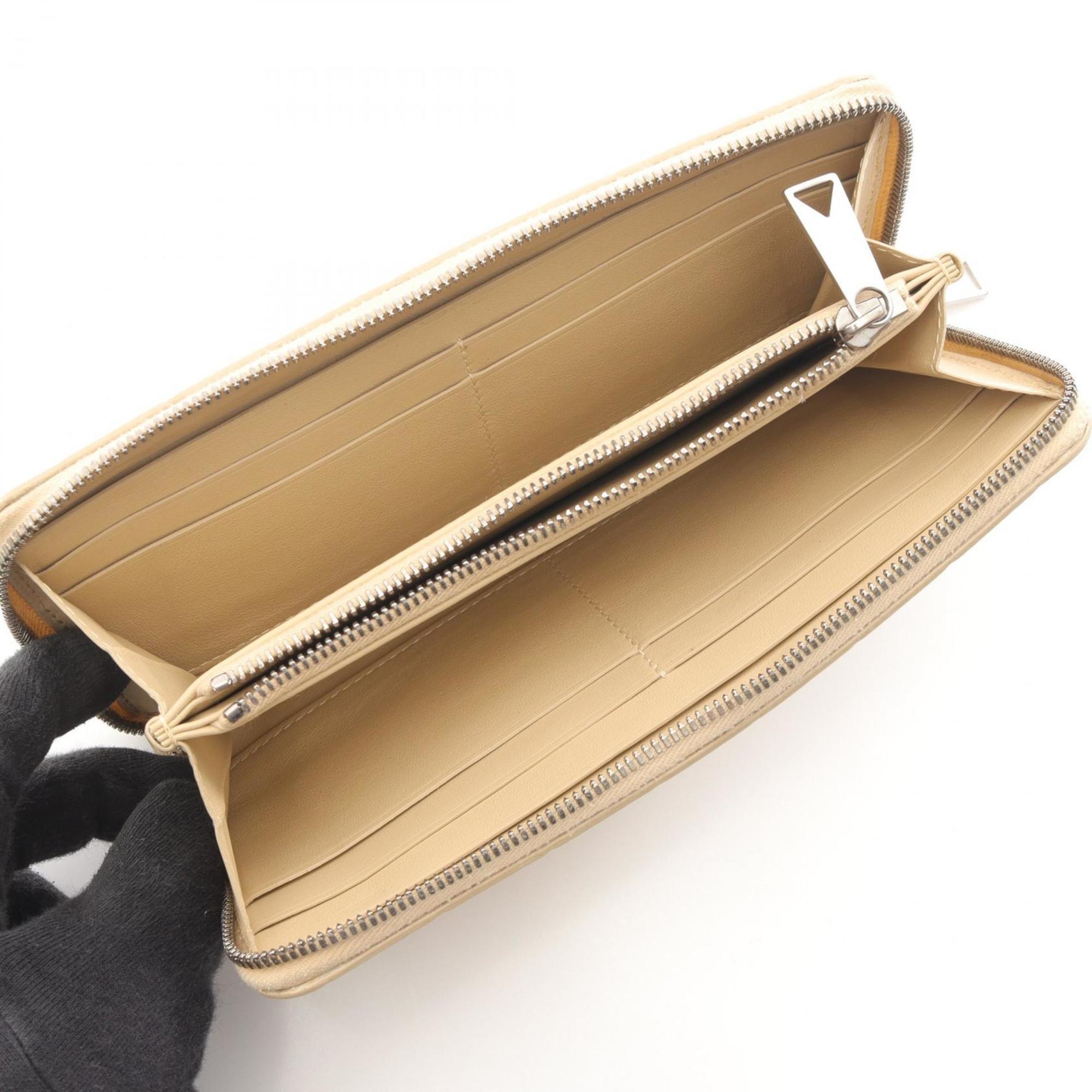 Bottega Veneta Beige Leather Long Wallet (Bi-Fold)