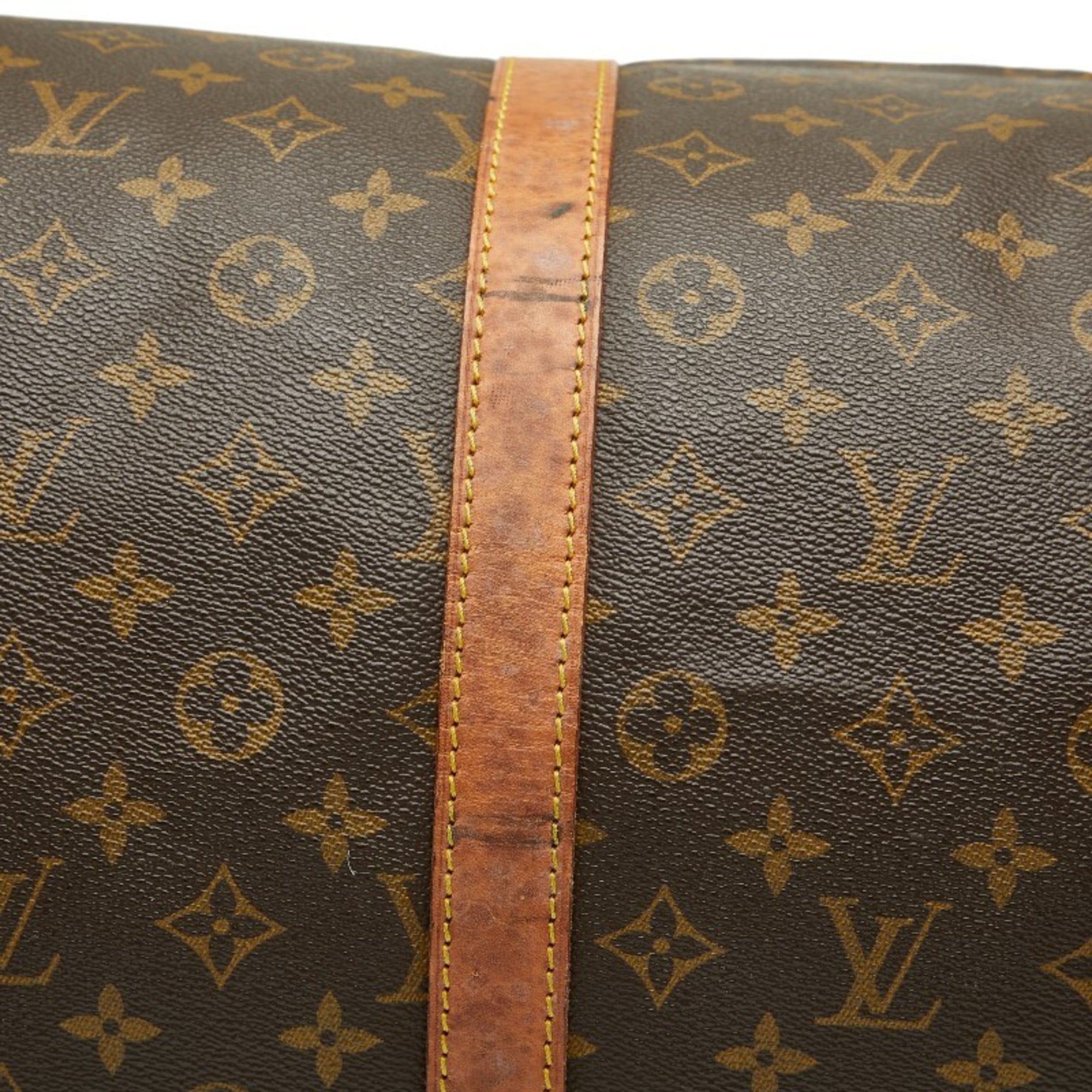 Louis Vuitton Brown Pvc Leather Boston Bag
