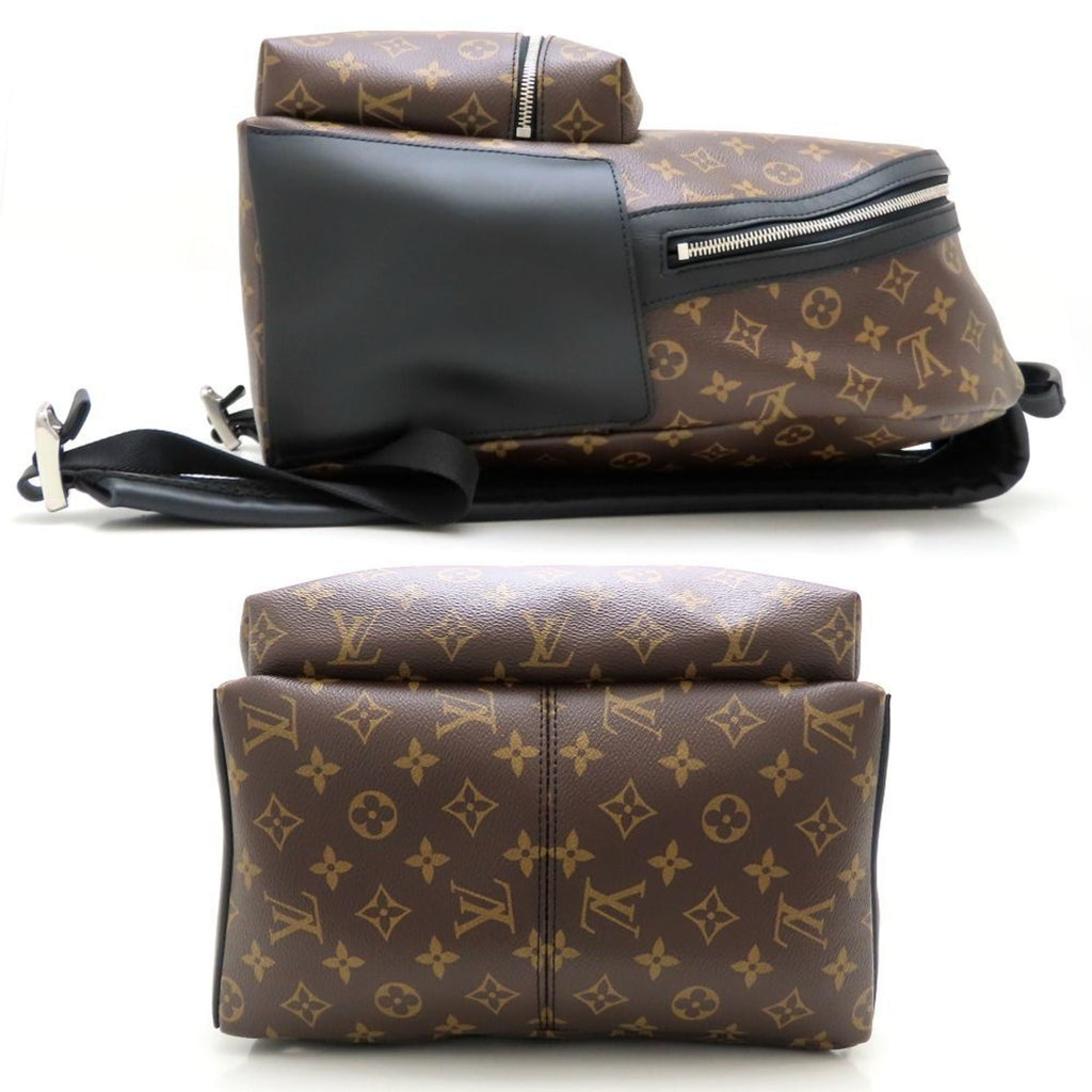 Louis Vuitton Black Brown Canvas Leather Backpack