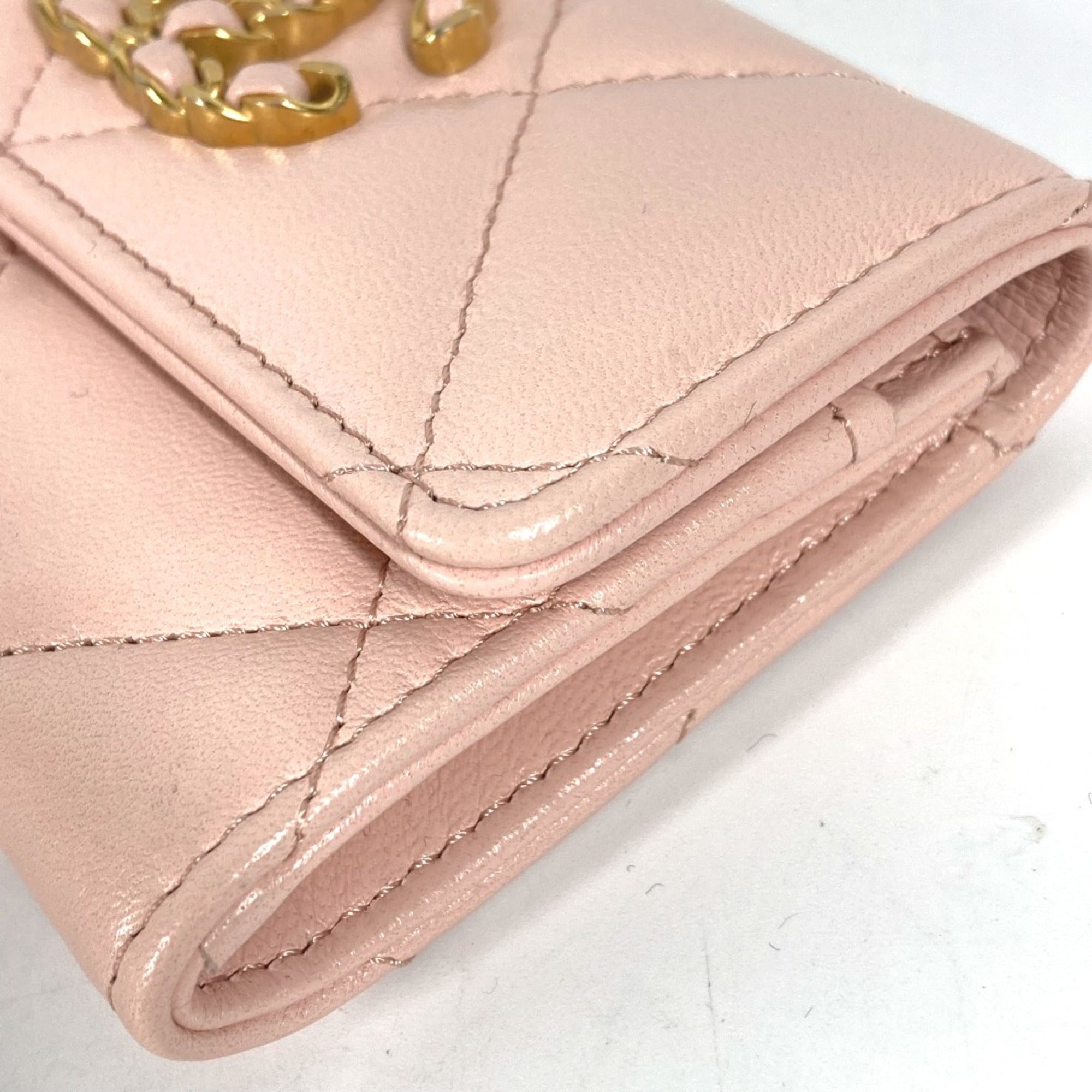 Chanel Pink Leather Coin Purse/Coin Case