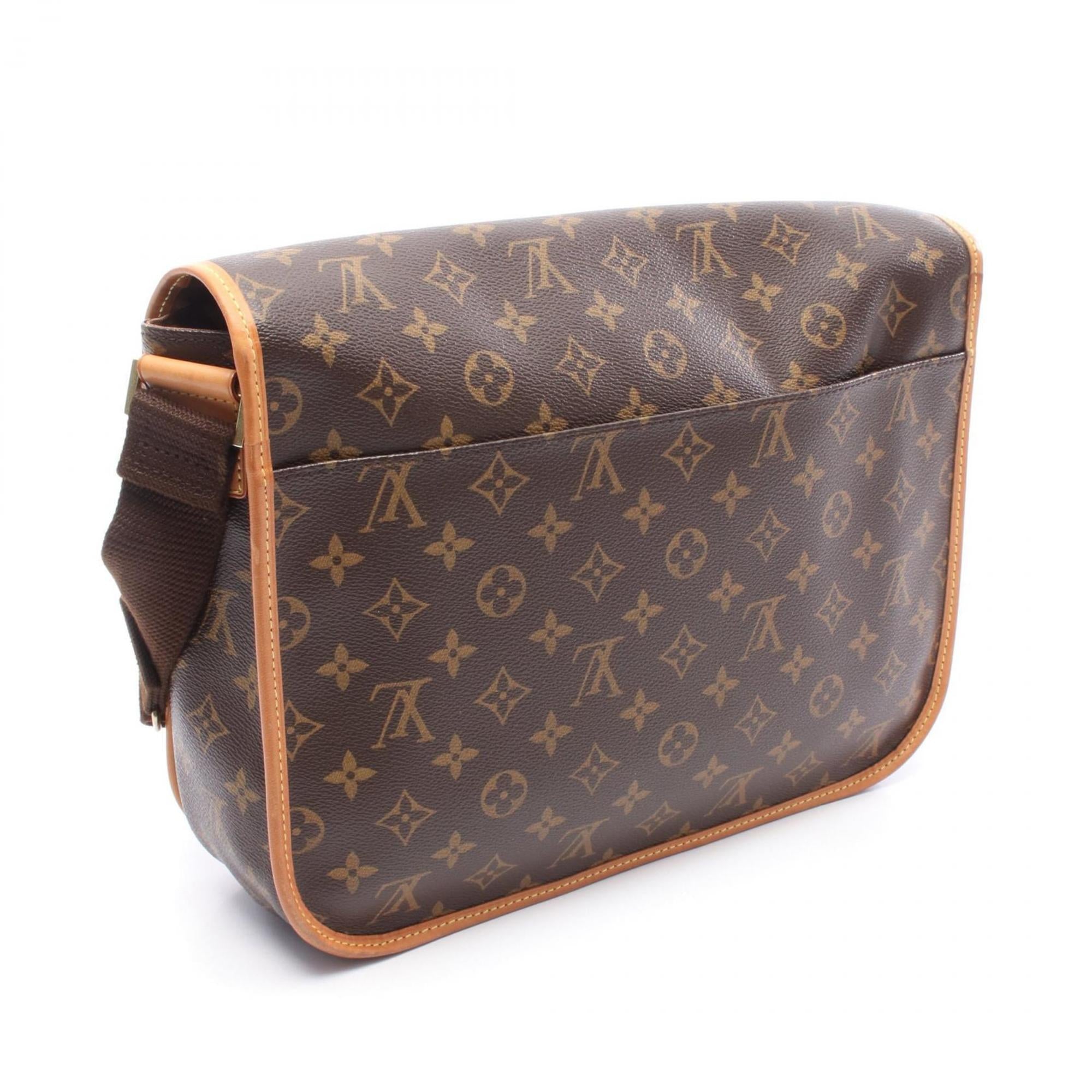 Louis Vuitton Brown Coated Canvas Leather Shoulder Bag