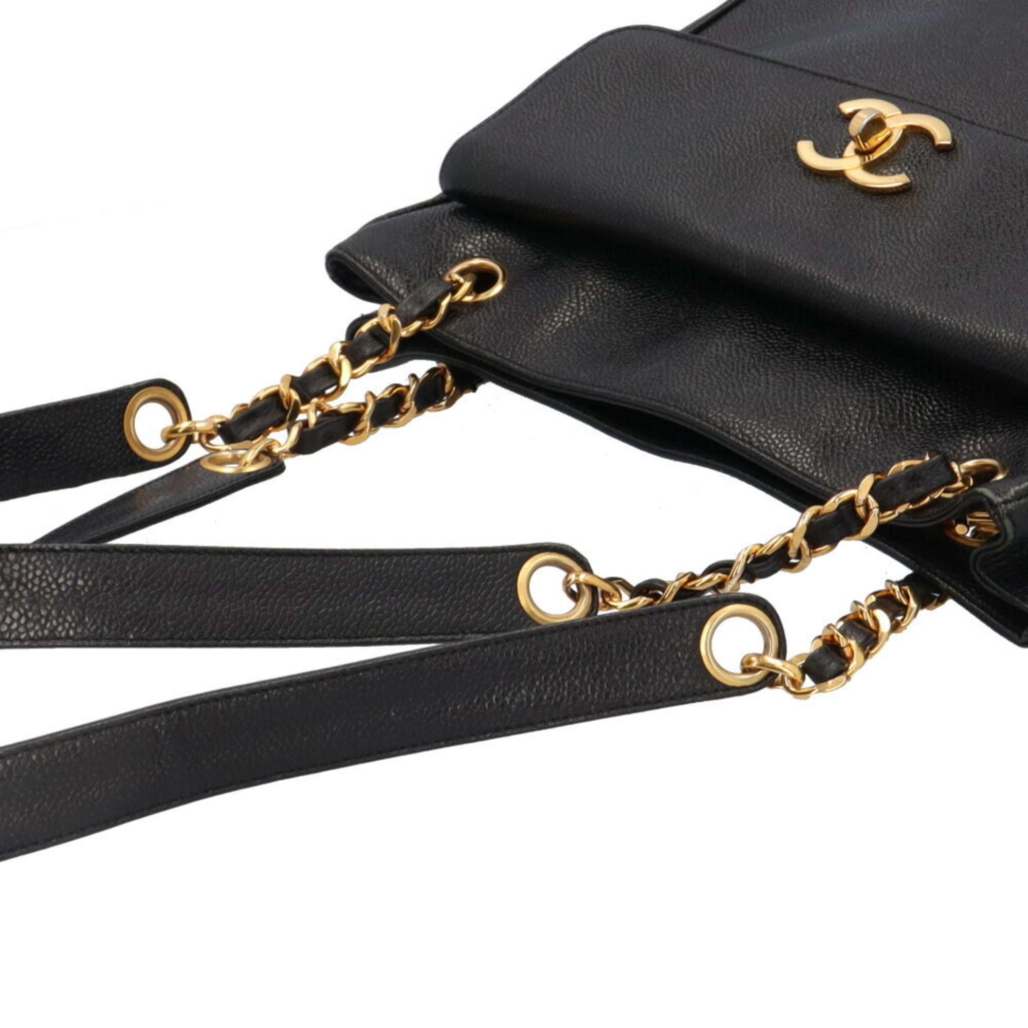 Chanel Black Grained Calfskin Tote Bag