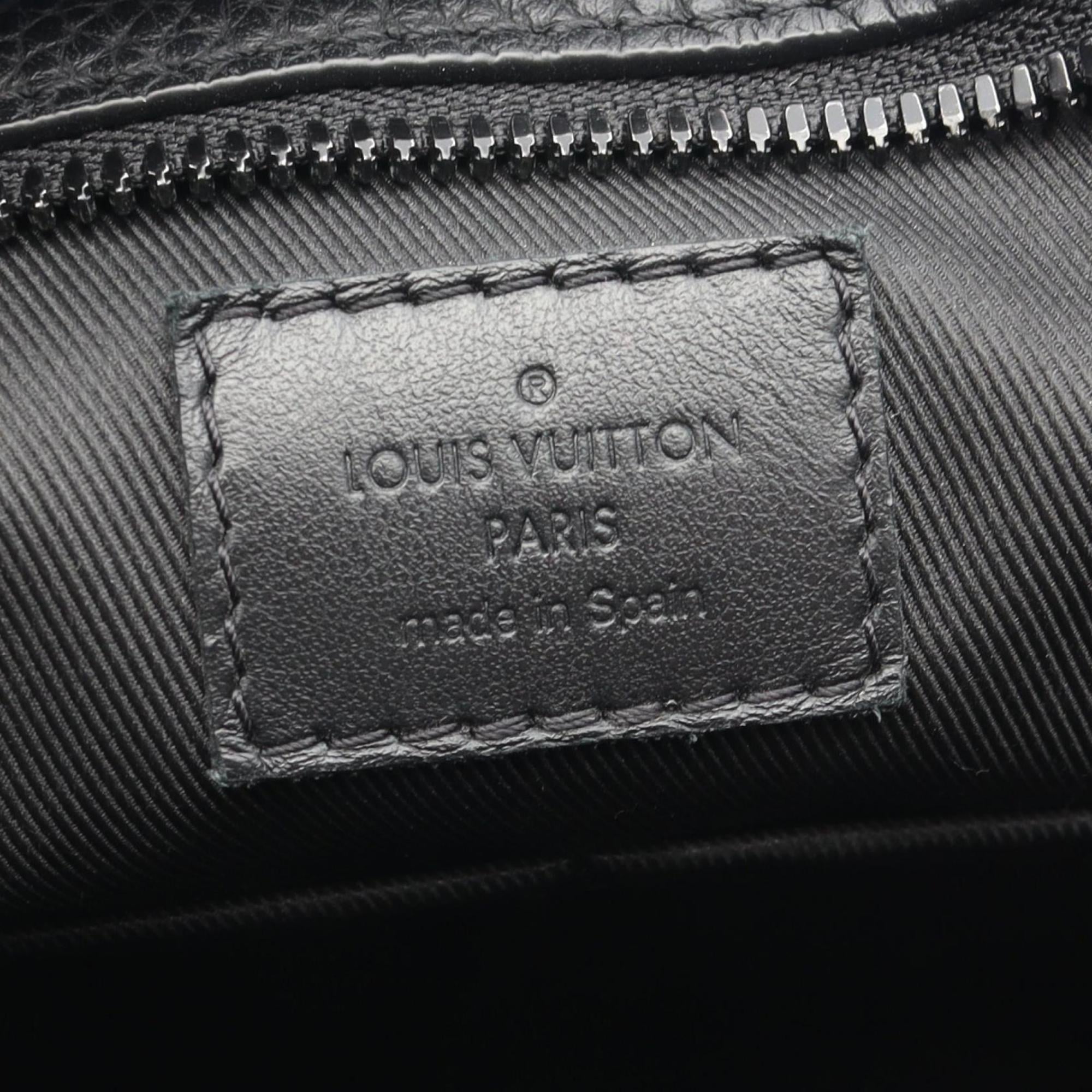 Louis Vuitton Black Leather Tote Bag