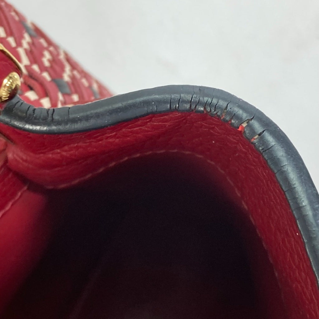 Louis Vuitton Black Red Color Leather Handbag
