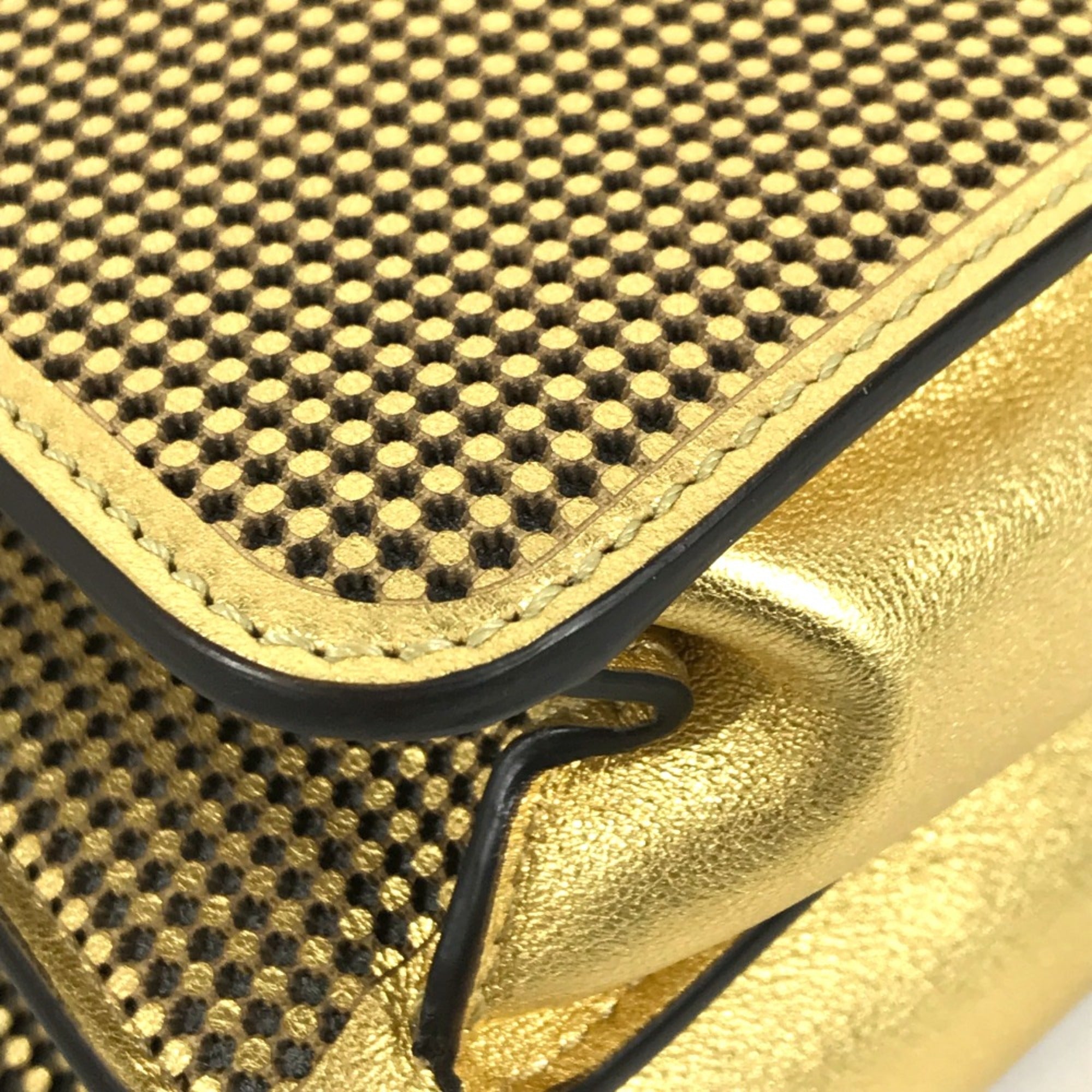 Fendi Gold Leather Handbag