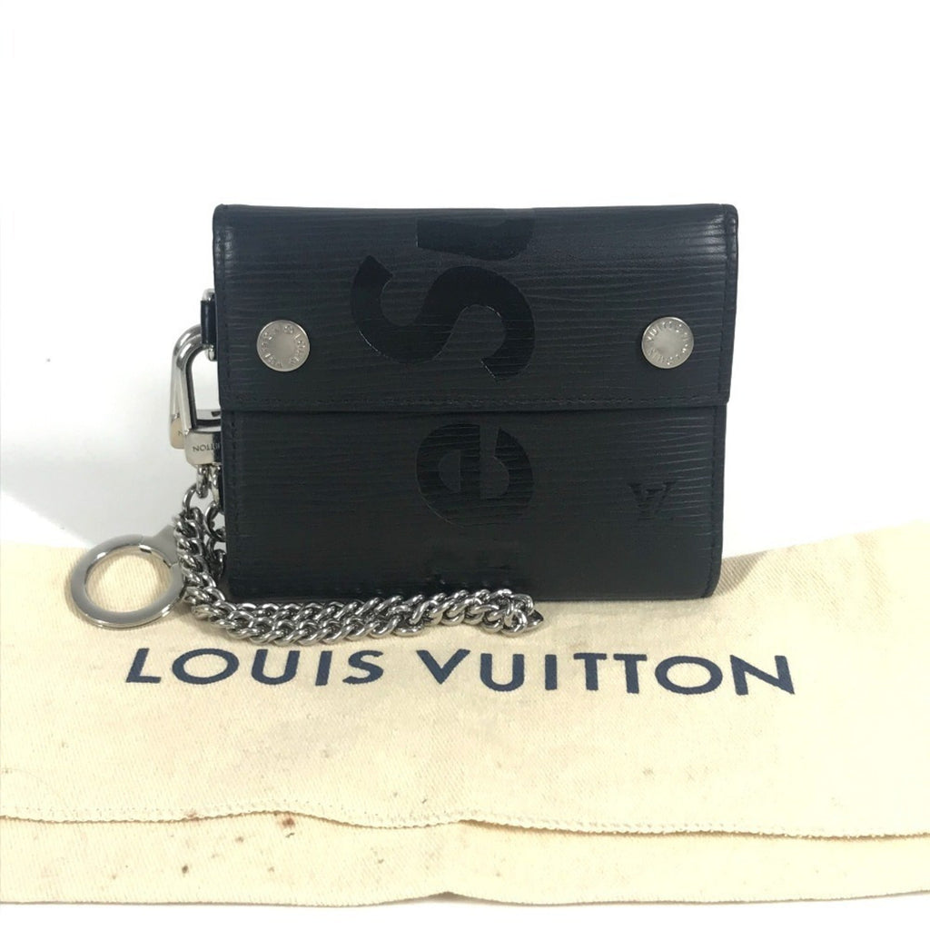 Louis Vuitton Epi Black Noir Epi Leather Chain/Shoulder Wallet