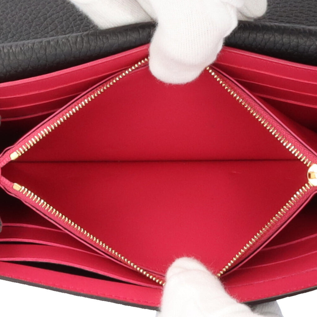 Louis Vuitton Black Noir Leather Long Wallet