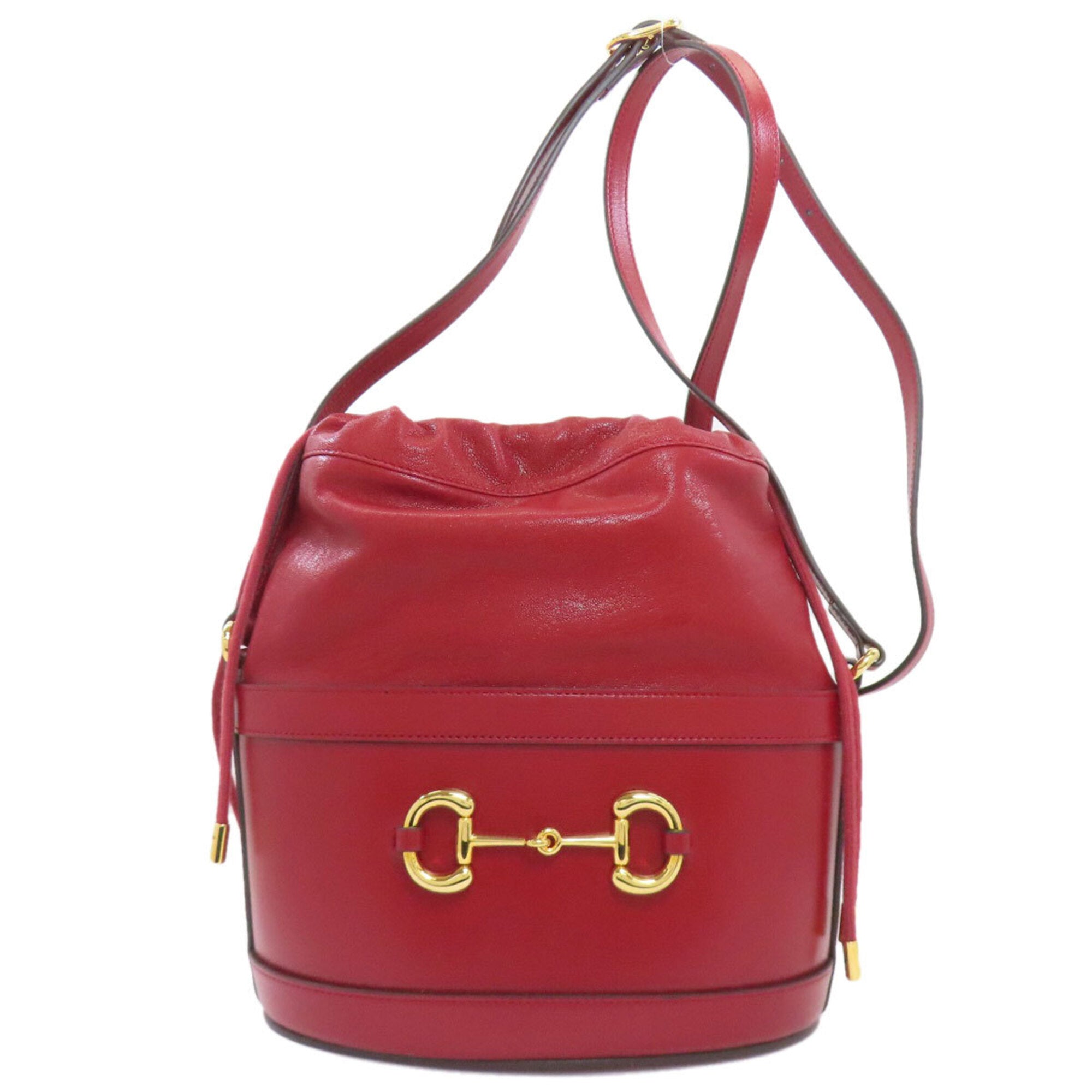 Gucci Red Color Leather Shoulder Bag (Pre-Owned)