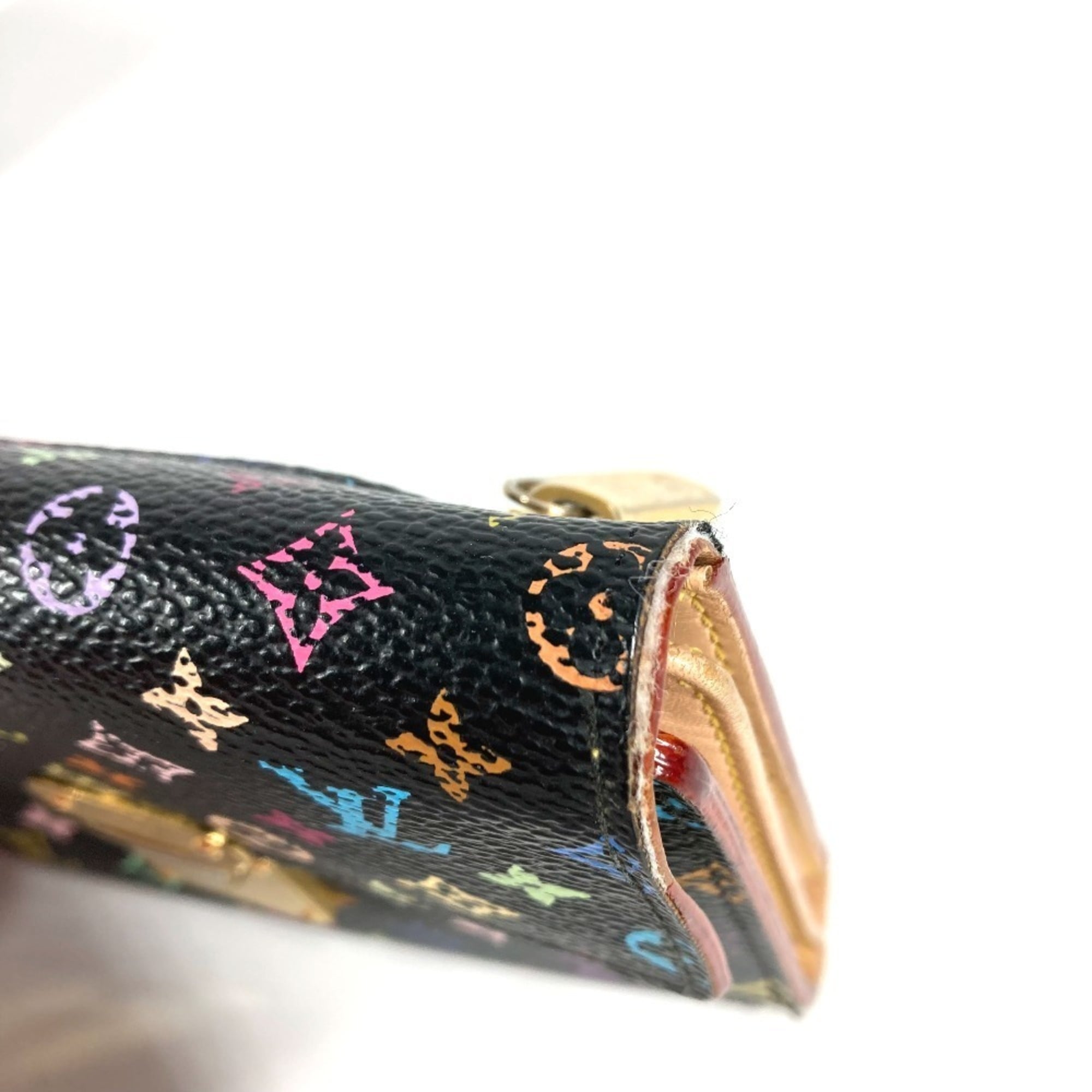 Louis Vuitton Black Multi-Color Noir Monogram Multicolore Canvas Wallet (Tri-Fold)