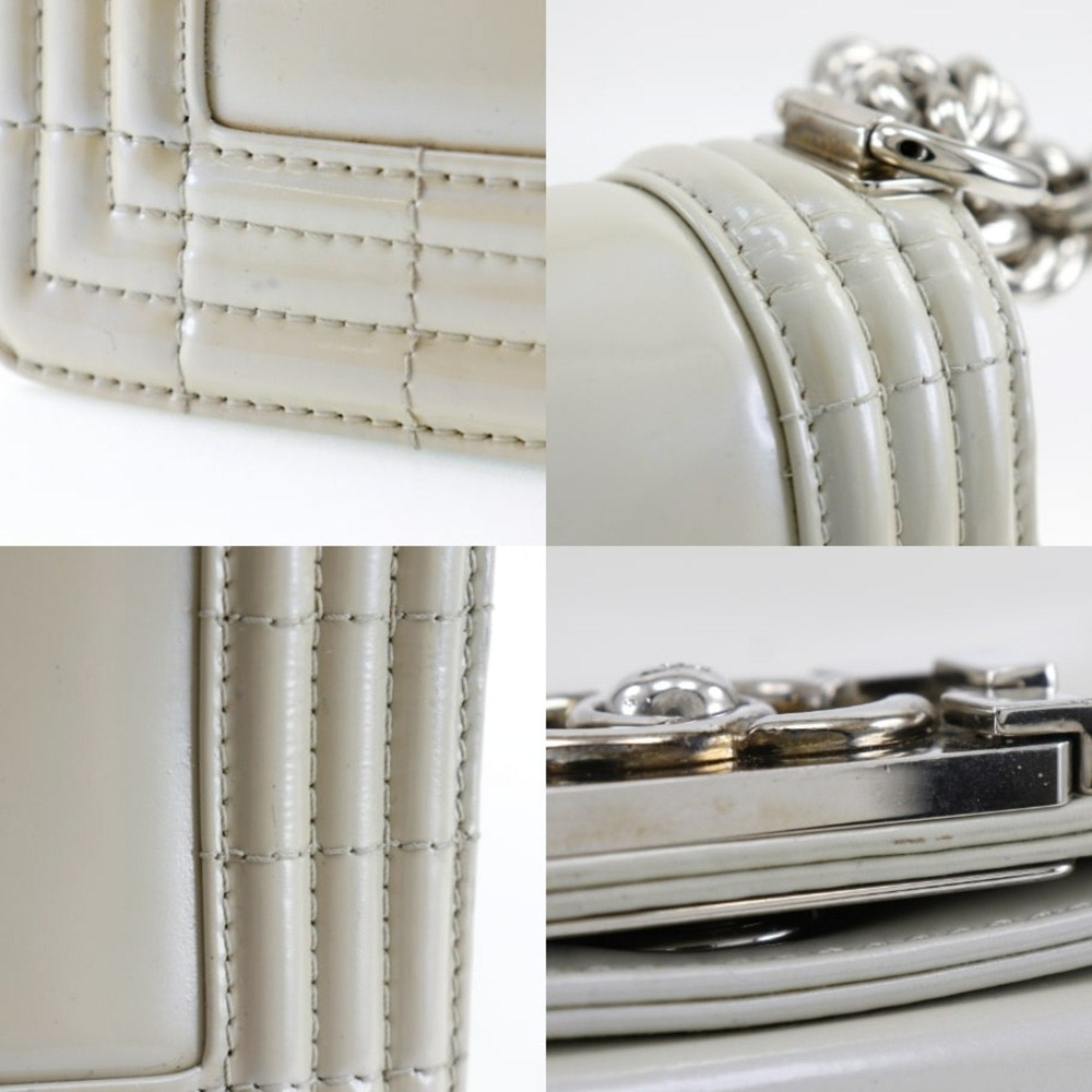 Chanel White Leather Shoulder Bag