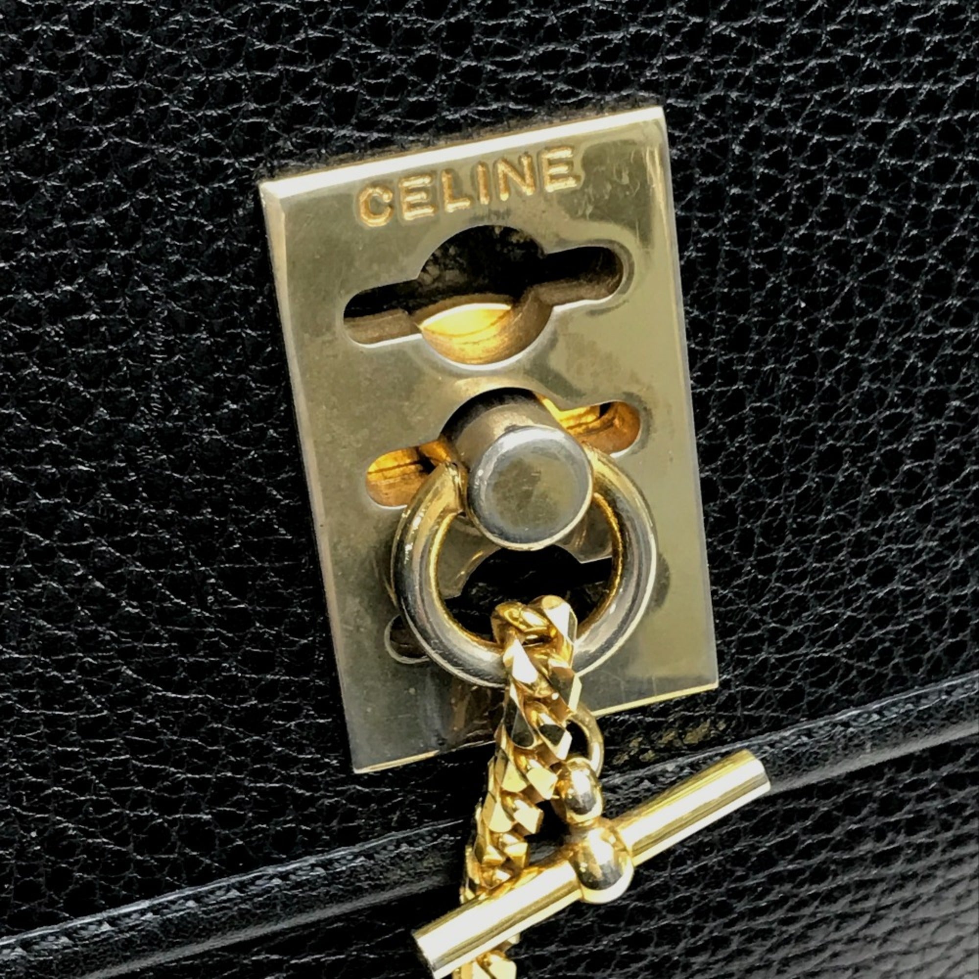 Celine Black Leather Handbag