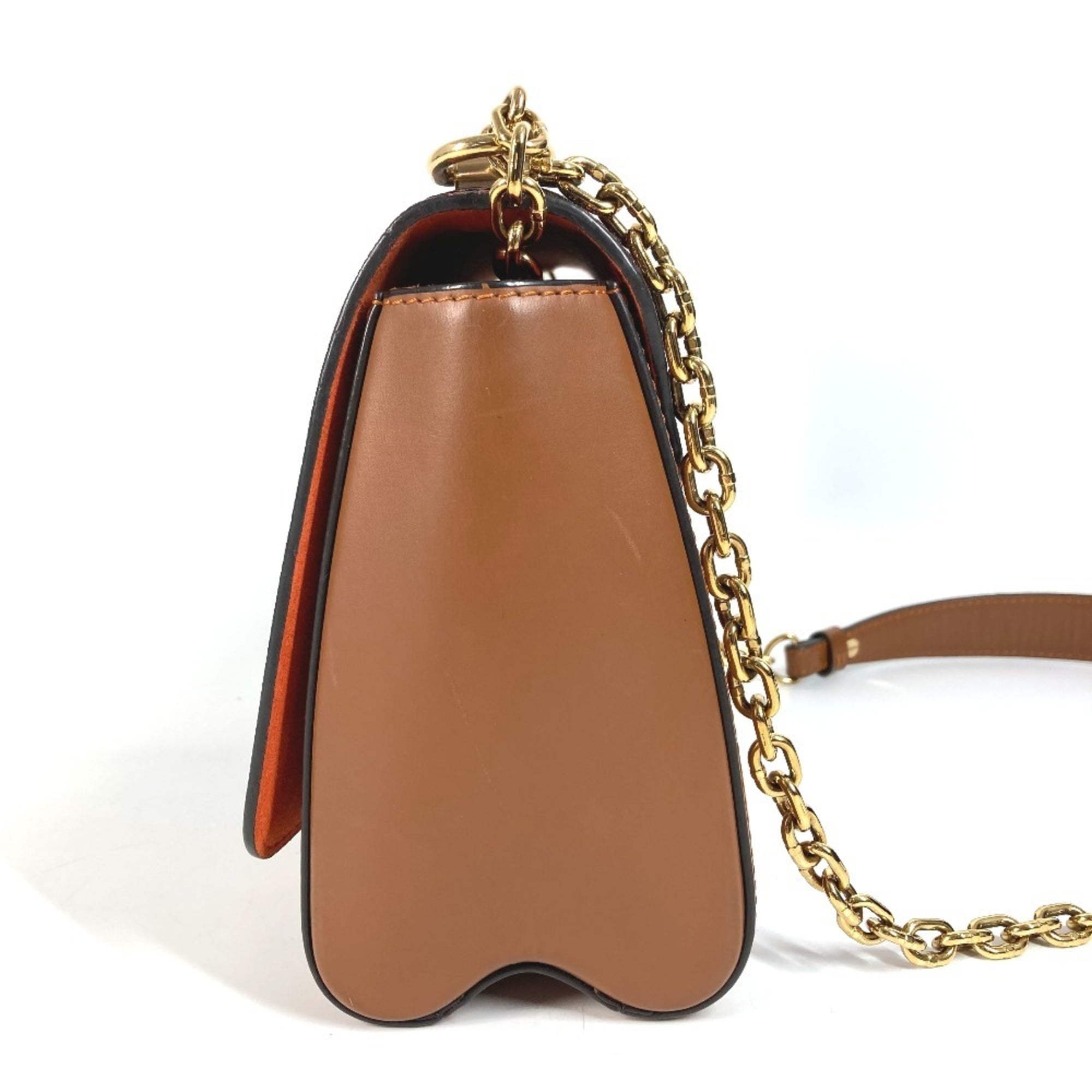 Louis Vuitton Brown Orange Monogram Leather Shoulder Bag