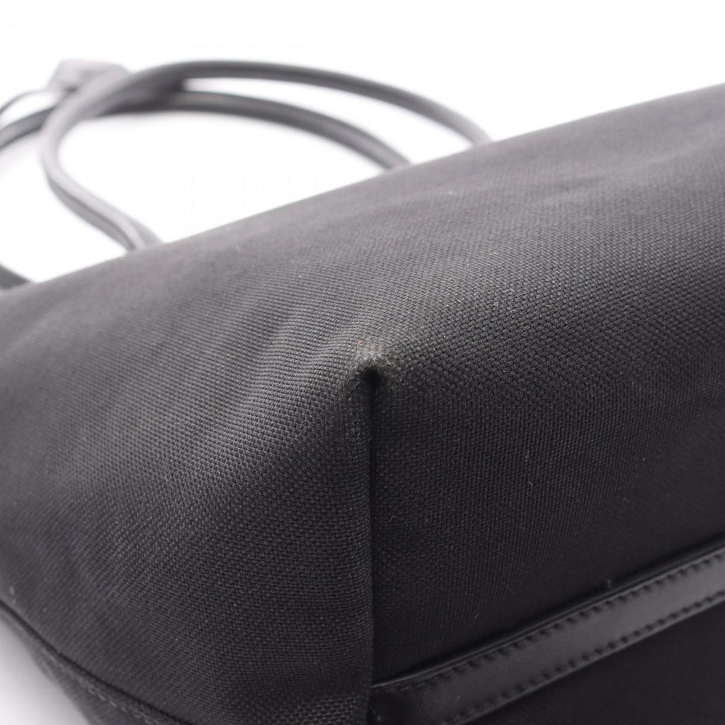 Prada Black Canvas Leather Tote Bag