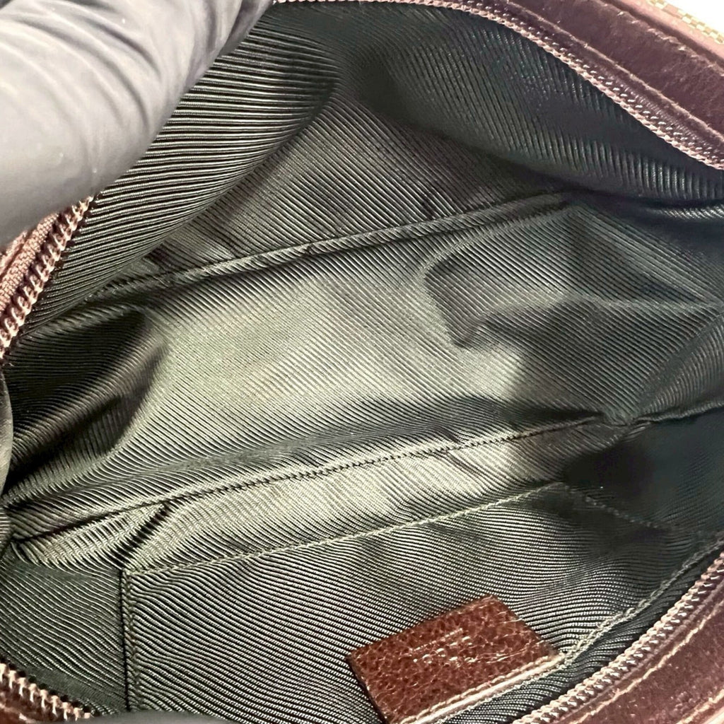 Gucci Brown Canvas Leather Handbag Pouch Shoulder Bag (Pre-Owned)