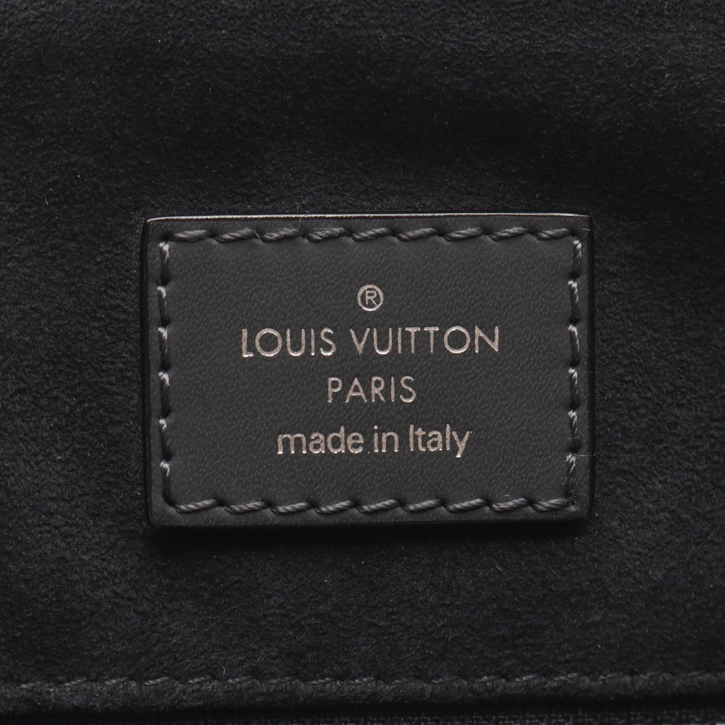Louis Vuitton Black Blue Coated Canvas Leather Tote Bag
