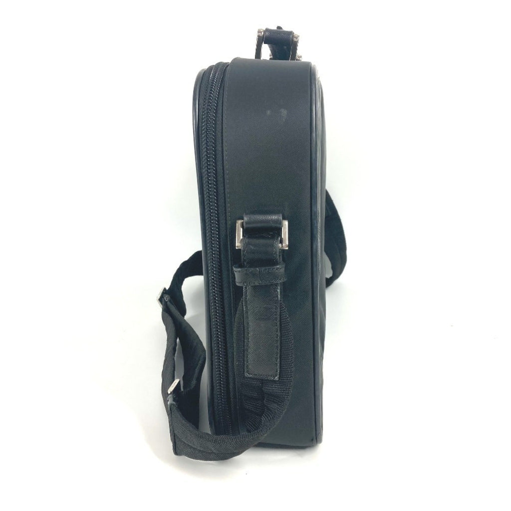 Prada Black Leather Nylon Handbag Shoulder Bag
