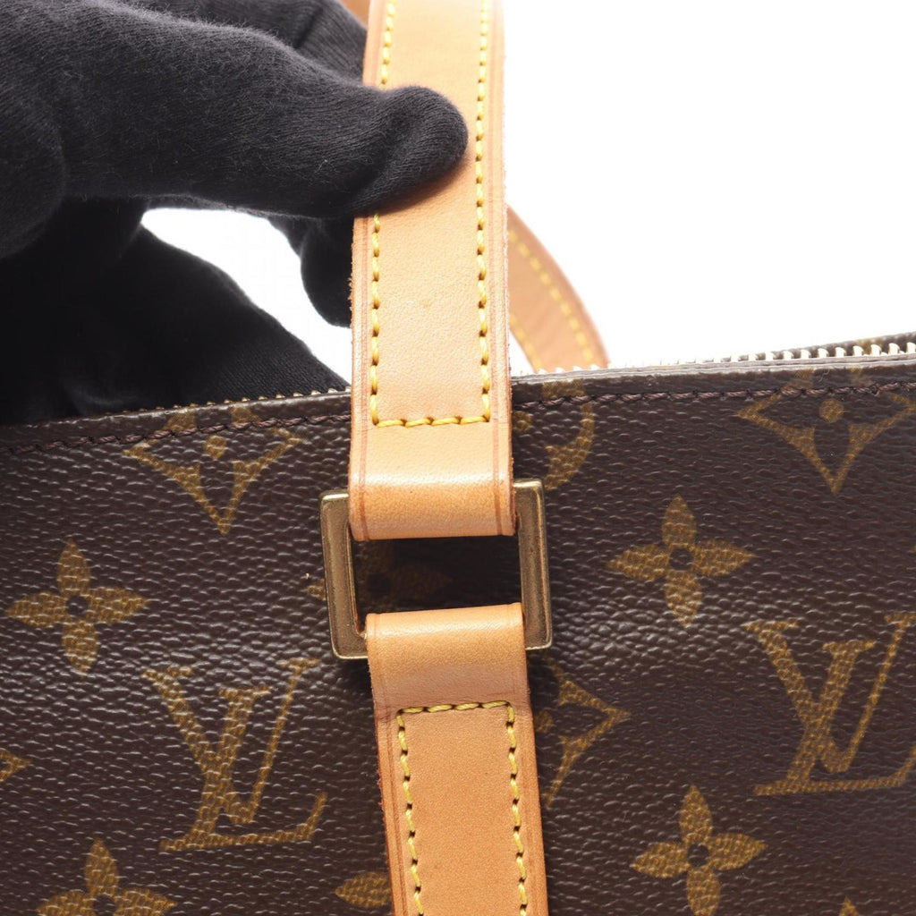 Louis Vuitton Brown Coated Canvas Leather Handbag Shoulder Bag