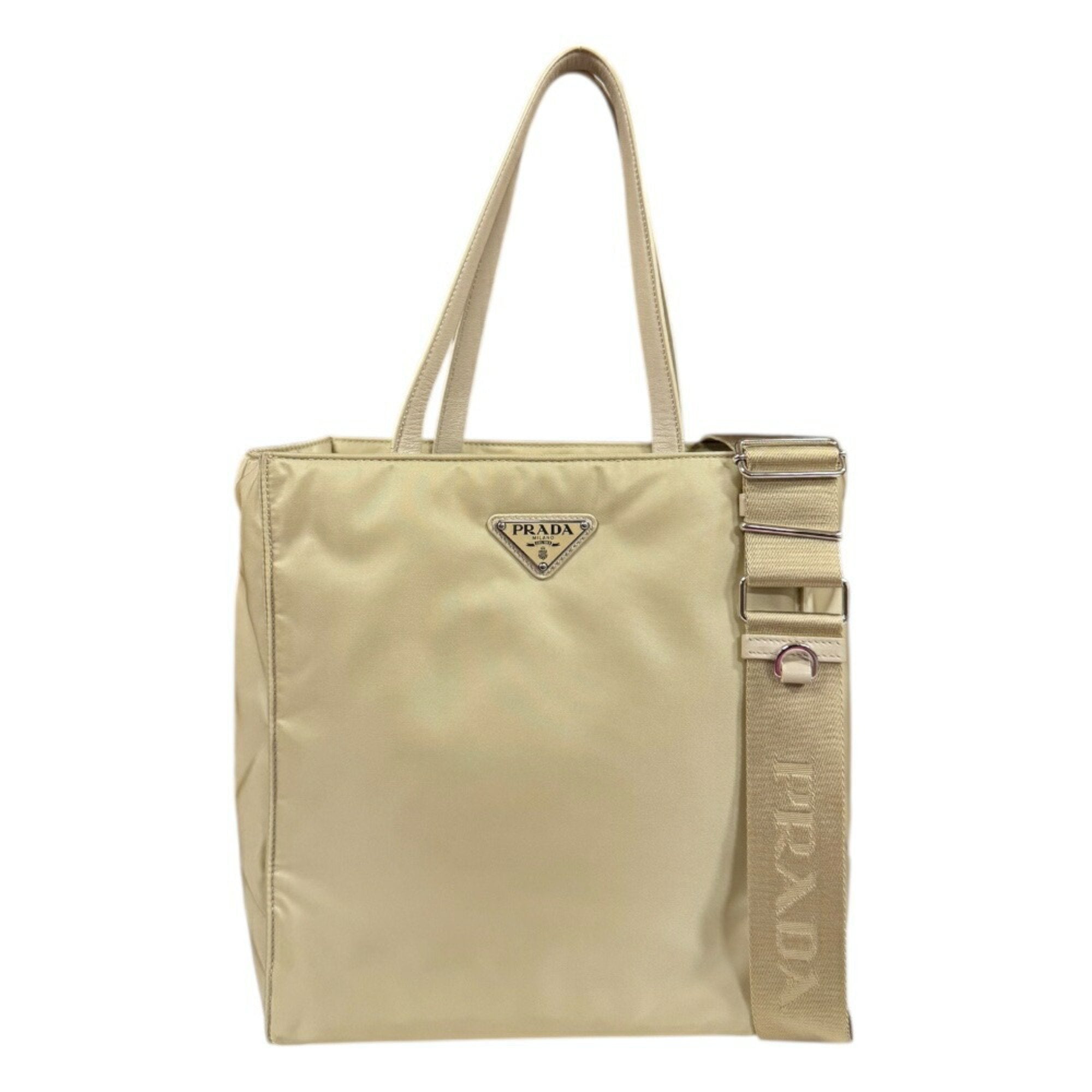 Prada Beige Nylon Shoulder Bag