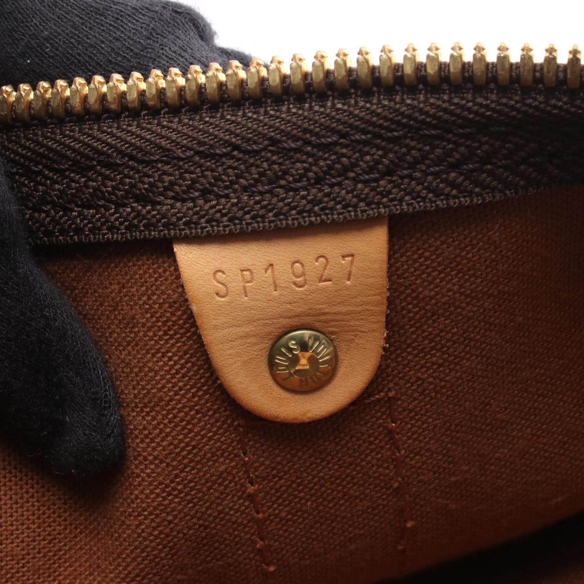 Louis Vuitton Brown Coated Canvas Leather Boston Bag