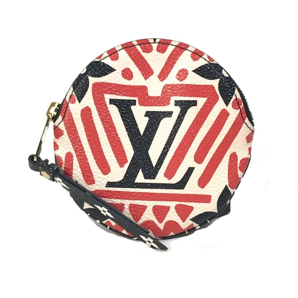 Louis Vuitton Monogram Black Red Color White Monogram Coin Purse/Coin Case