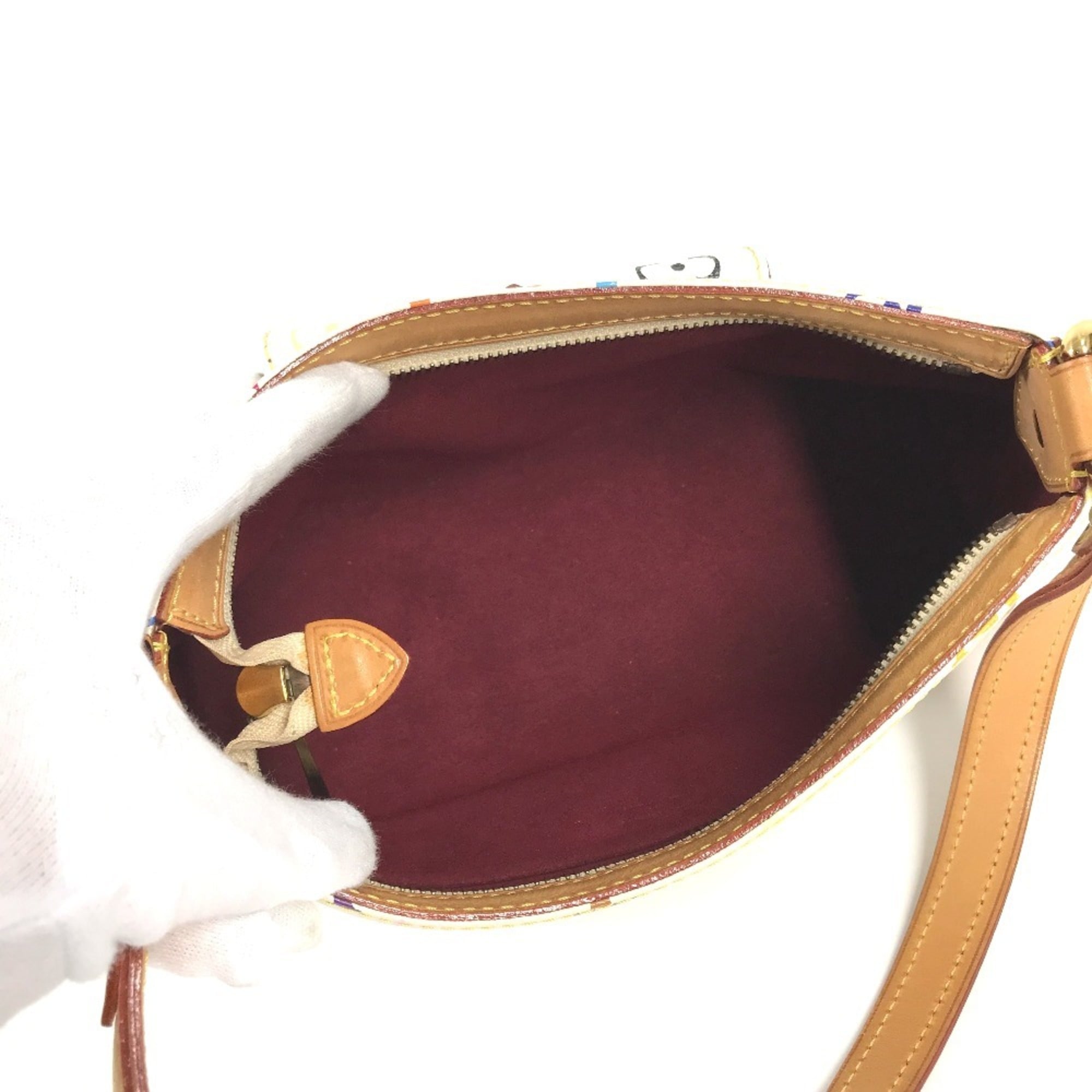 Louis Vuitton Blanc Multi-Color White Yellow Monogram Multicolore Canvas Handbag Shoulder Bag