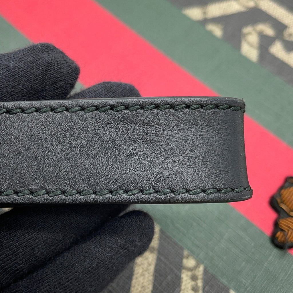 Gucci Black Multi-Color Leather Clutch Bag Handbag Pouch (Pre-Owned)