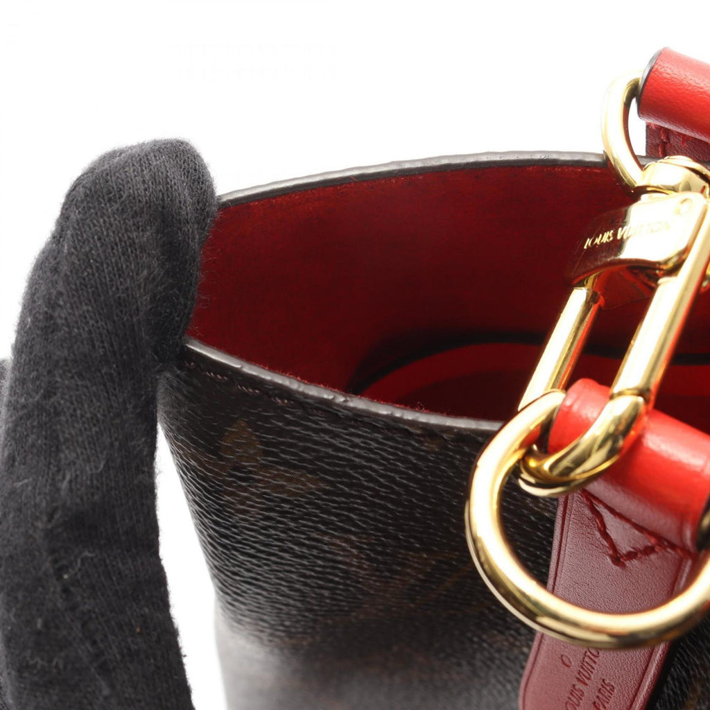 Louis Vuitton Brown Coquelicots Monogram Red Color Coated Canvas Leather Handbag Shoulder Bag
