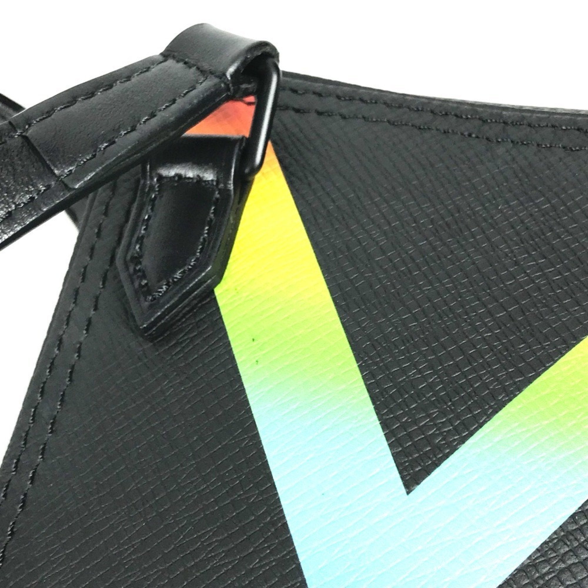Louis Vuitton Black Multi-Color Taiga Leather Pochette Shoulder Bag